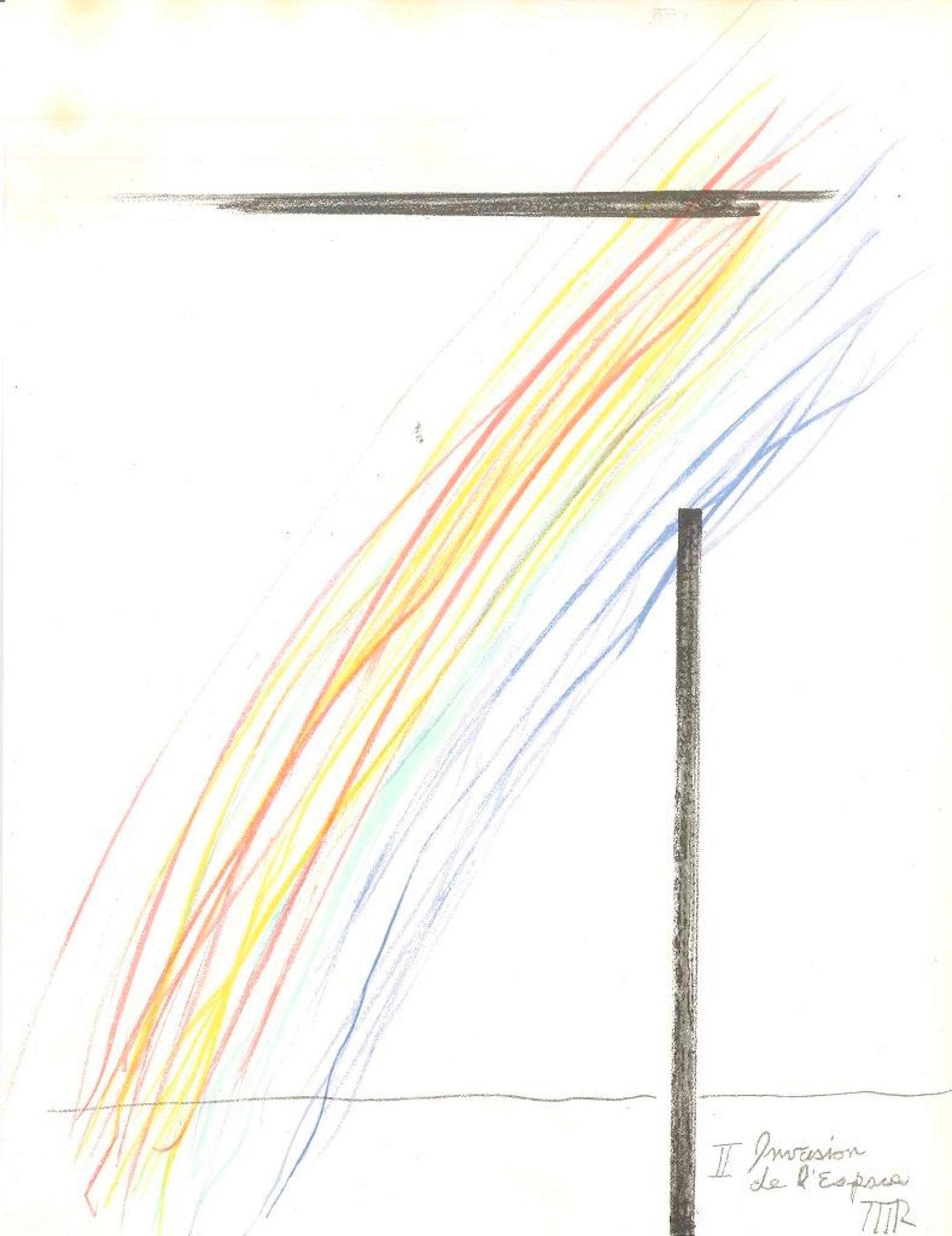 Invasion de l'espace - Original Lithograph by Man Ray - 1975