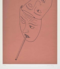 Les Six Masques Voyants - Lithographie de Man Ray - 1970
