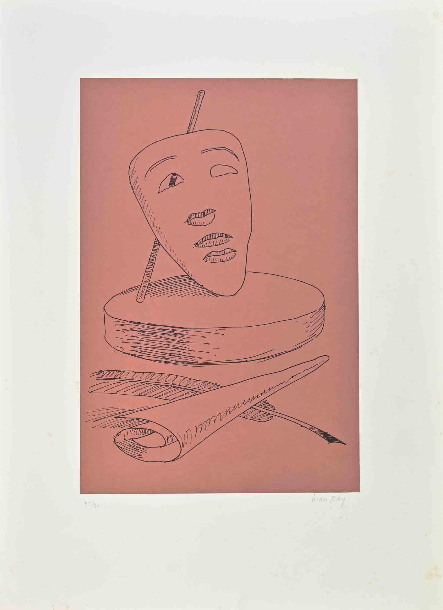 Les Six Masques Voyants - Lithograph by Man Ray - 1970