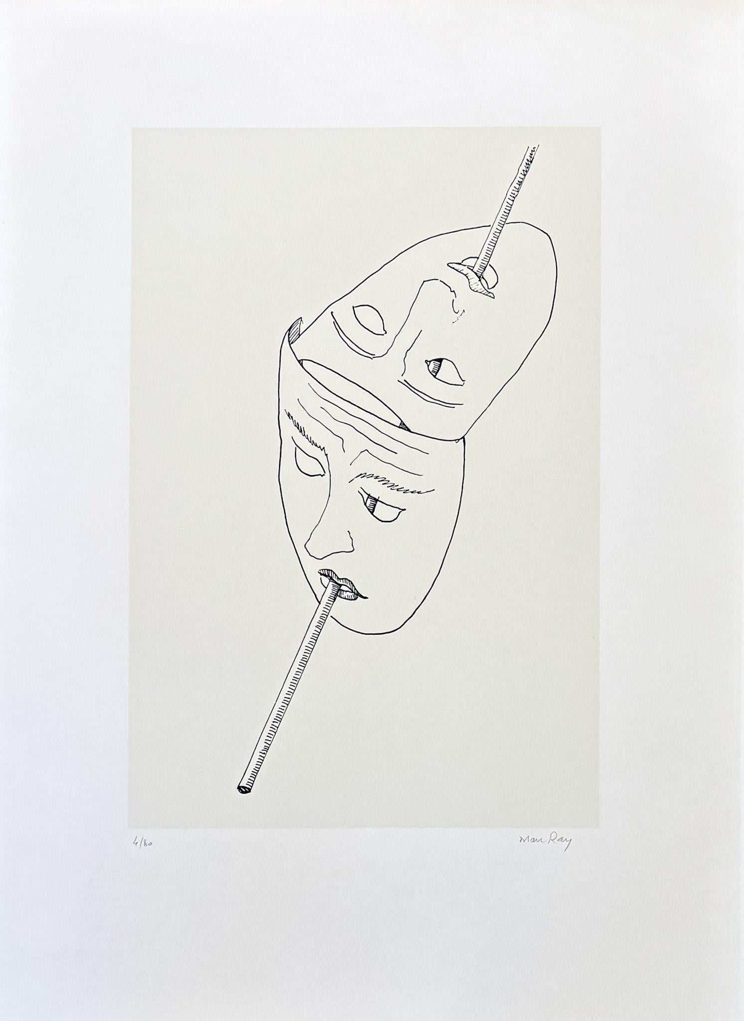 Man Ray (1890–1976) - Maschere - Lithograph on paper For Sale 1