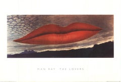 Man Ray--The Lovers-26.5" x 39.25"-Poster-Surréalisme-Multicolore:: Rouge:: Noir