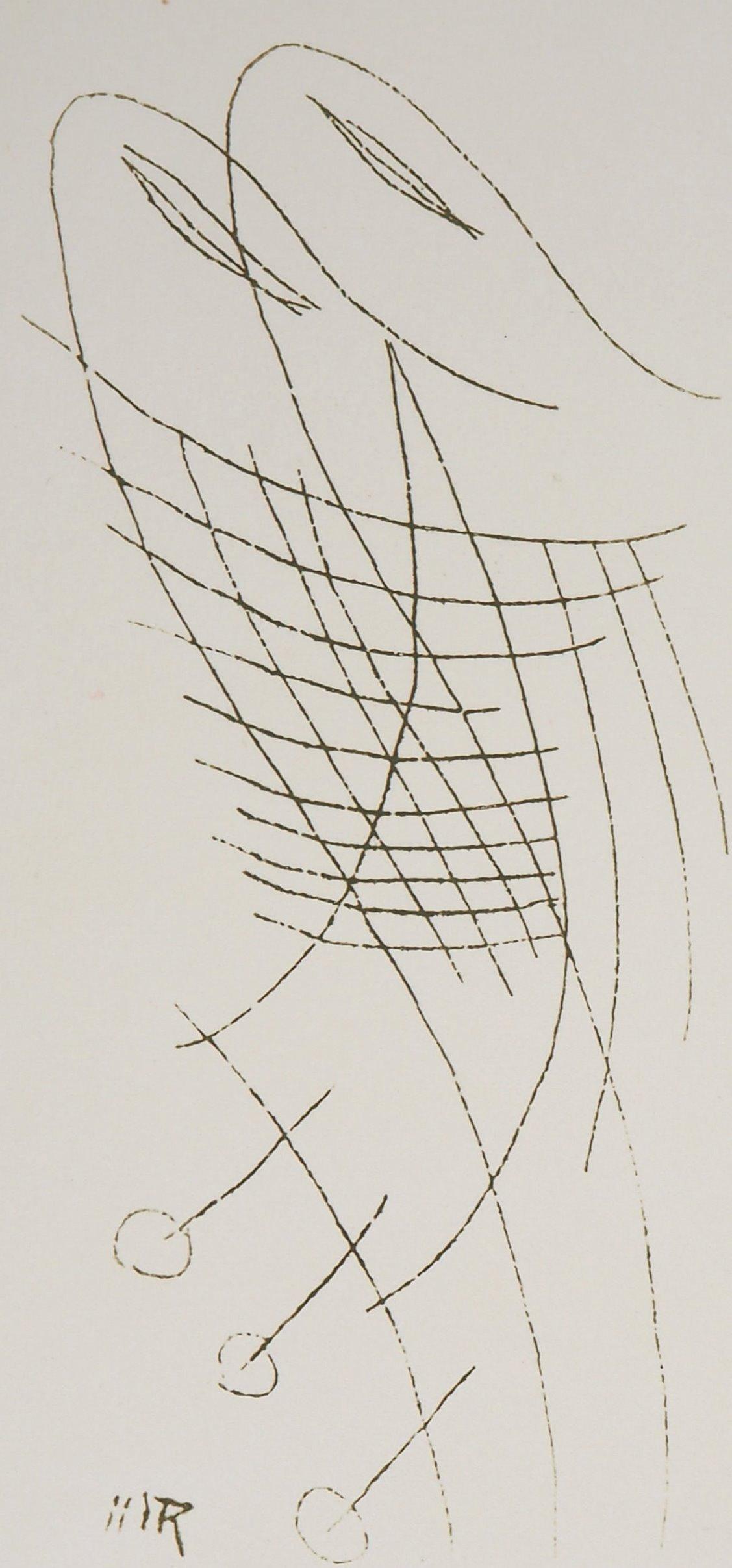 Ein Paar, Lydie, 1969 - Original handsignierte Radierung (Grau), Abstract Print, von Man Ray