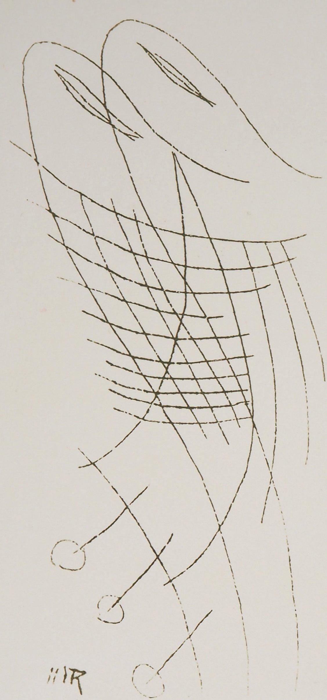 Oneiric Couple, Lydie, 1969 - Original Handsigned Etching - Surrealist Print by Man Ray