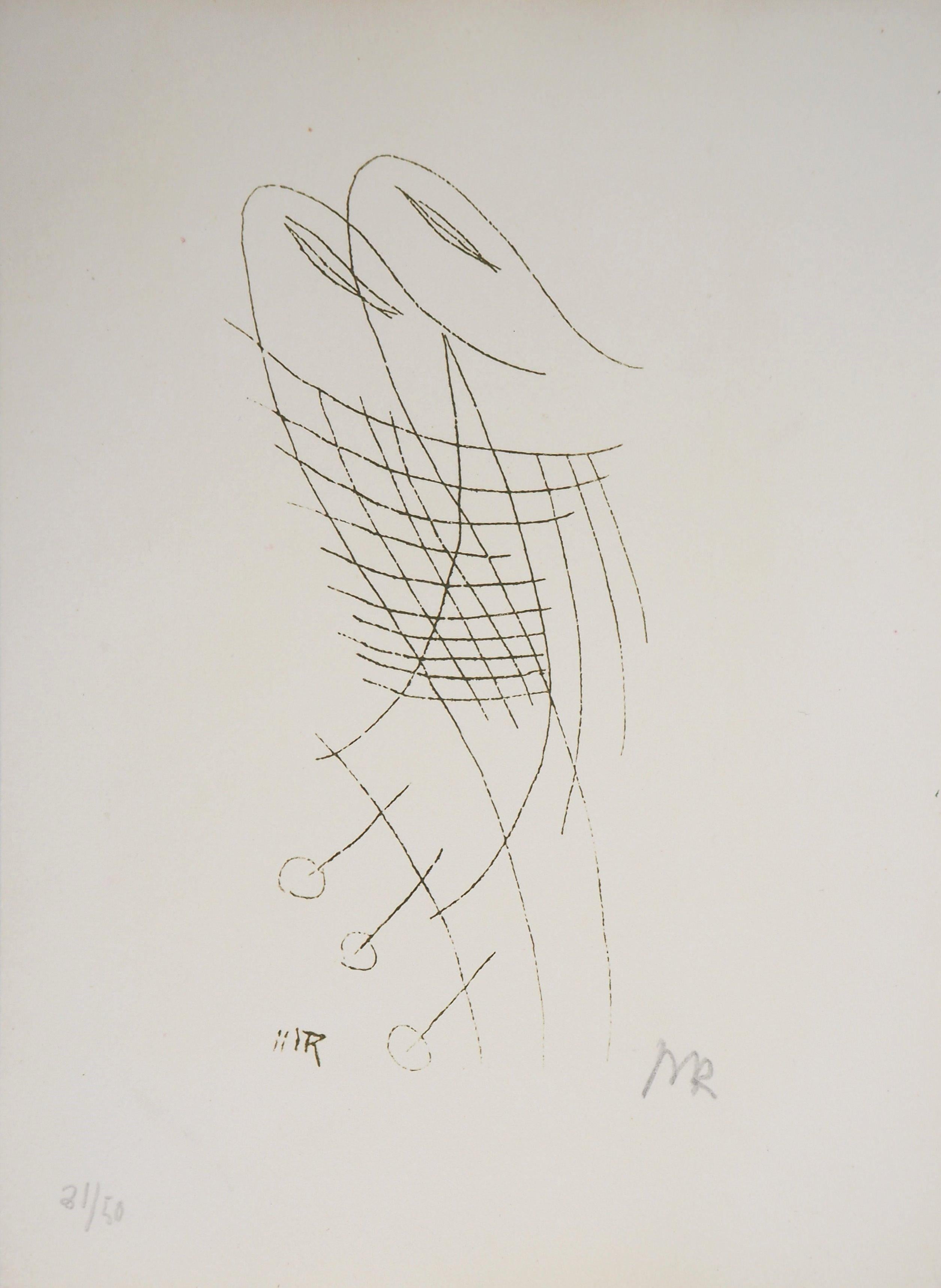 Man Ray Abstract Print – Ein Paar, Lydie, 1969 - Original handsignierte Radierung