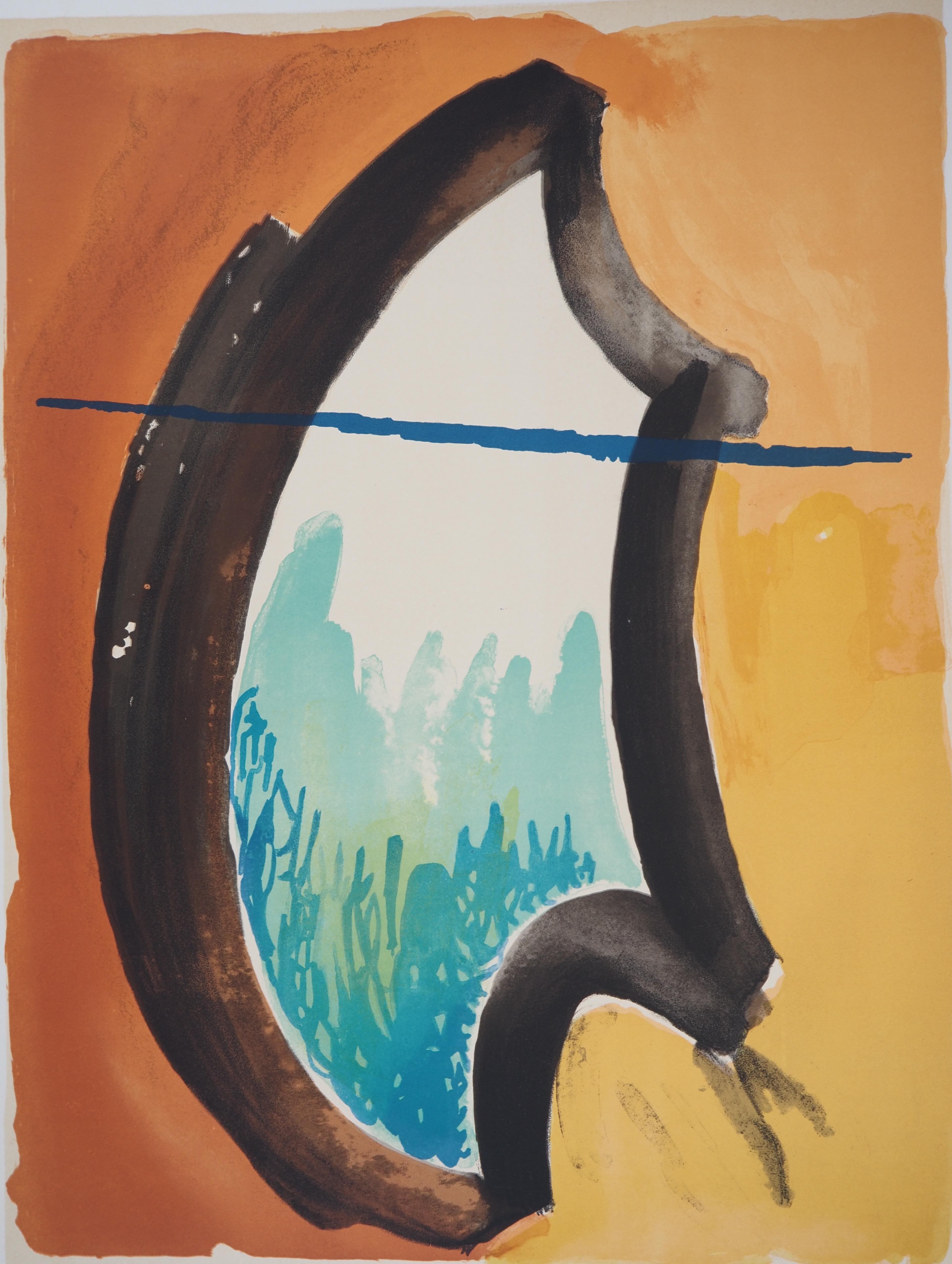 Oneiric Window - Handsigned Original Lithograph (Anselmino #58E) - Beige Figurative Print by Man Ray