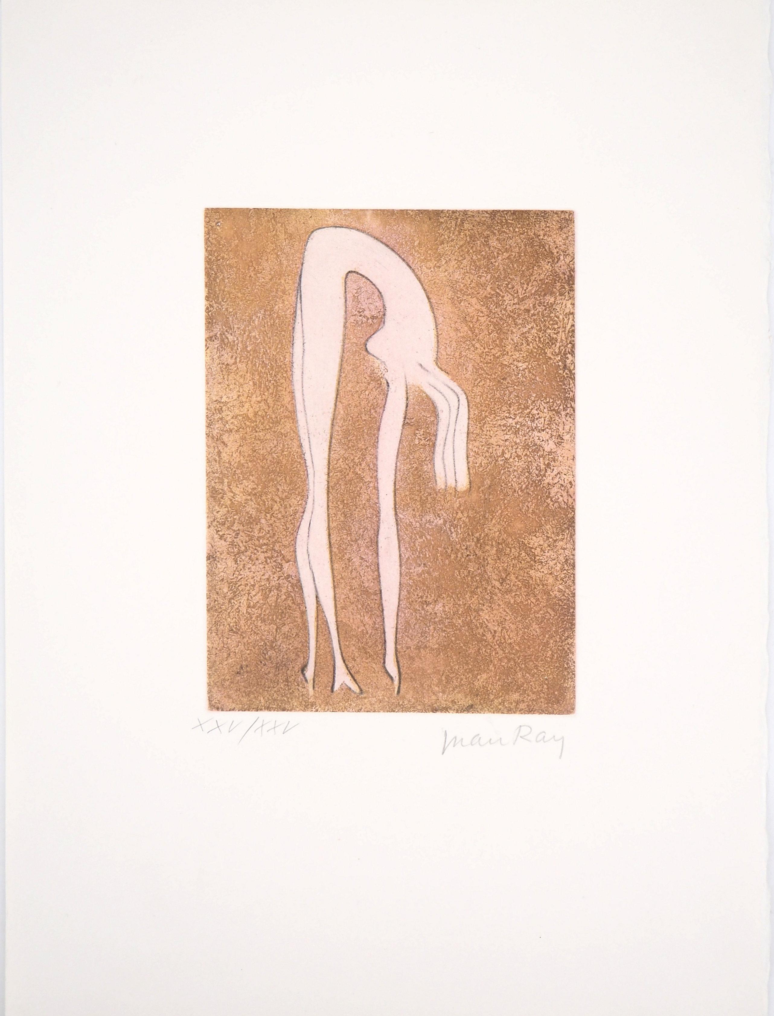 Man Ray Nude Print - Stretched Woman - Original handsigned etching 