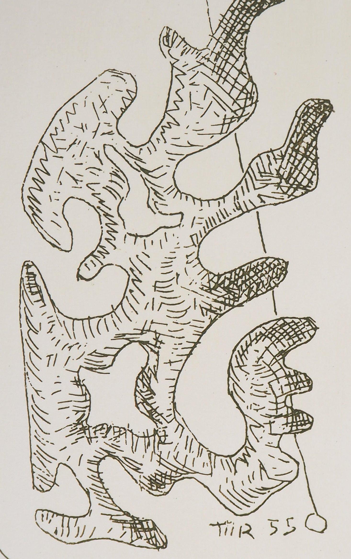 Man Ray (Emmanuel Radnitsky, alias)
Surrealistische Figur, 1969

Handsignierte Original-Radierung 
Auch gedruckte Unterschrift in der Platte
Auf Pergament, 23 x 17 cm (ca. 9 x 6,6 inch)
Nummeriert /50 Exemplare

INFORMATIONEN :  Diese Radierung ist
