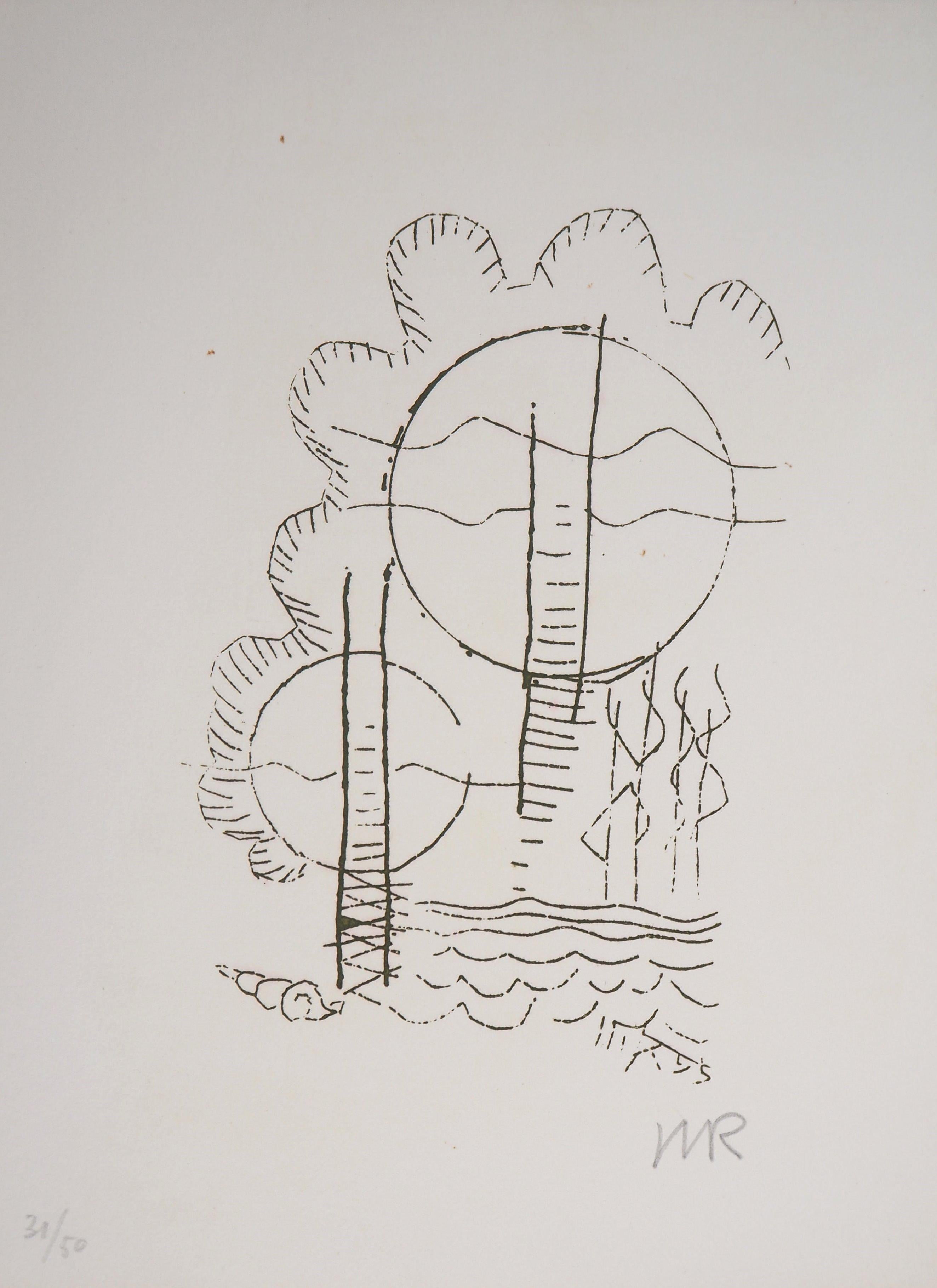 Figurative Print Man Ray - Fleurs surréalistes, Hlne, 1969 - Gravure originale signée à la main