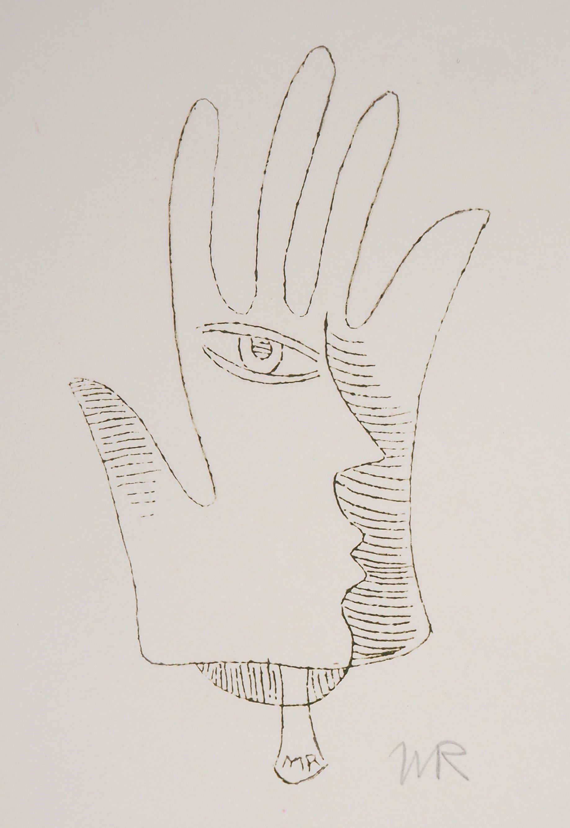 Man Ray Abstract Print - Surrealist Hand, 1969 - Original Handsigned Etching