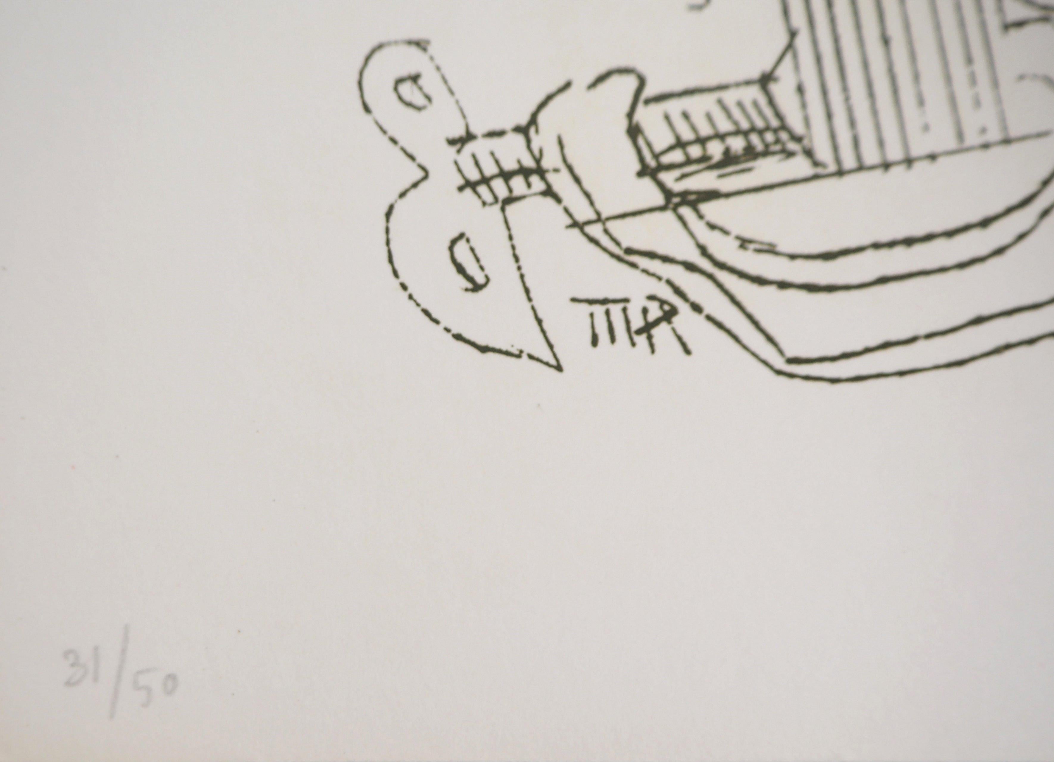 Man Ray (Emmanuel Radnitsky, alias)
Surrealistische Maschine, Fausta, 1969

Handsignierte Original-Radierung 
Auch gedruckte Unterschrift in der Platte
Auf Pergament, 23 x 17 cm (ca. 9 x 6,6 inch)
Nummeriert /50 Exemplare

INFORMATIONEN :  Diese