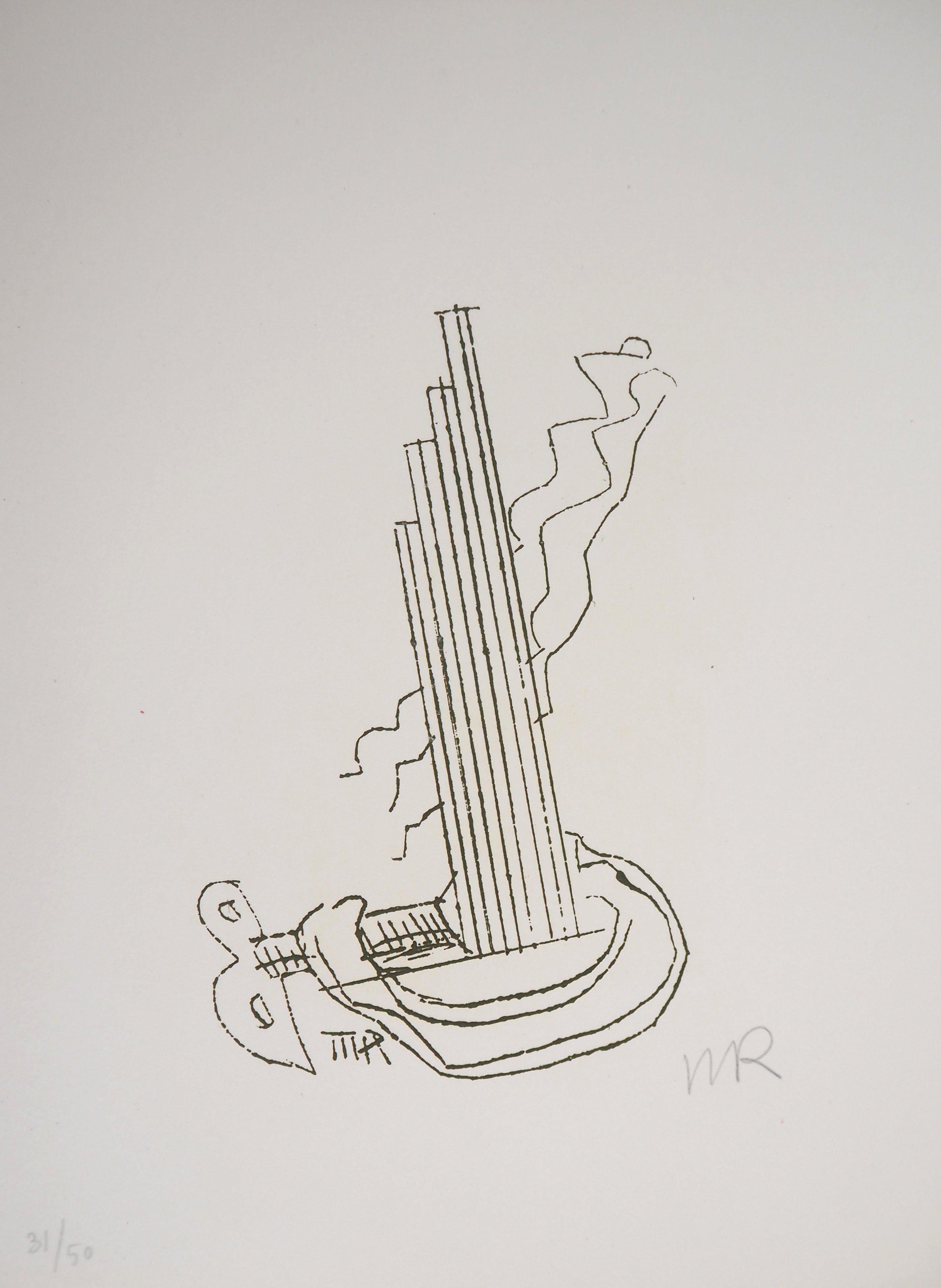 Man Ray Abstract Print – realistisches Maschinenwerk, Fausta, 1969 - Original handsignierte Radierung