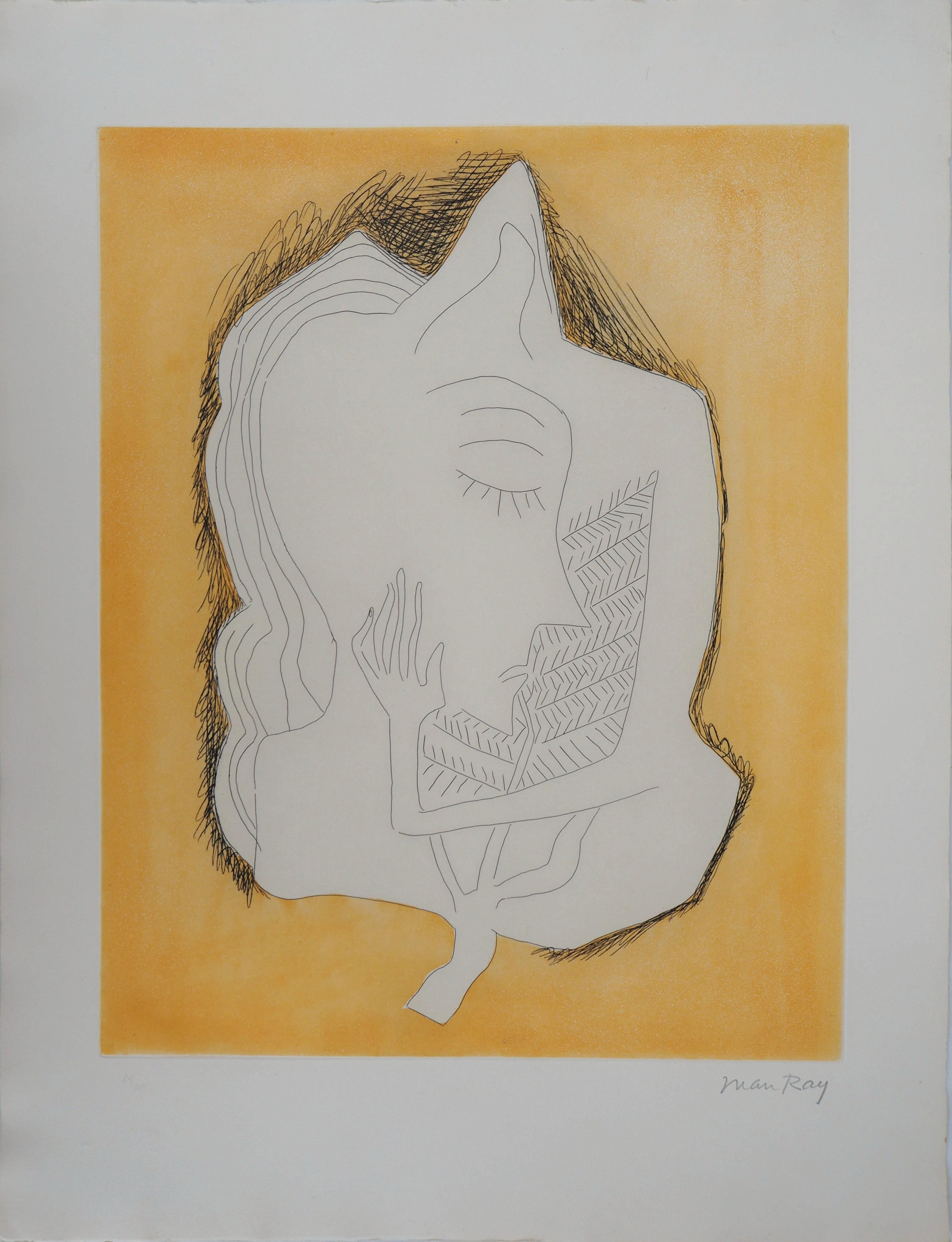 Man Ray Figurative Print - Tenderness - Original handsigned etching (Anselmino #38)