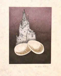 Une Cathedrale - Original Etching by Man Ray - 1968