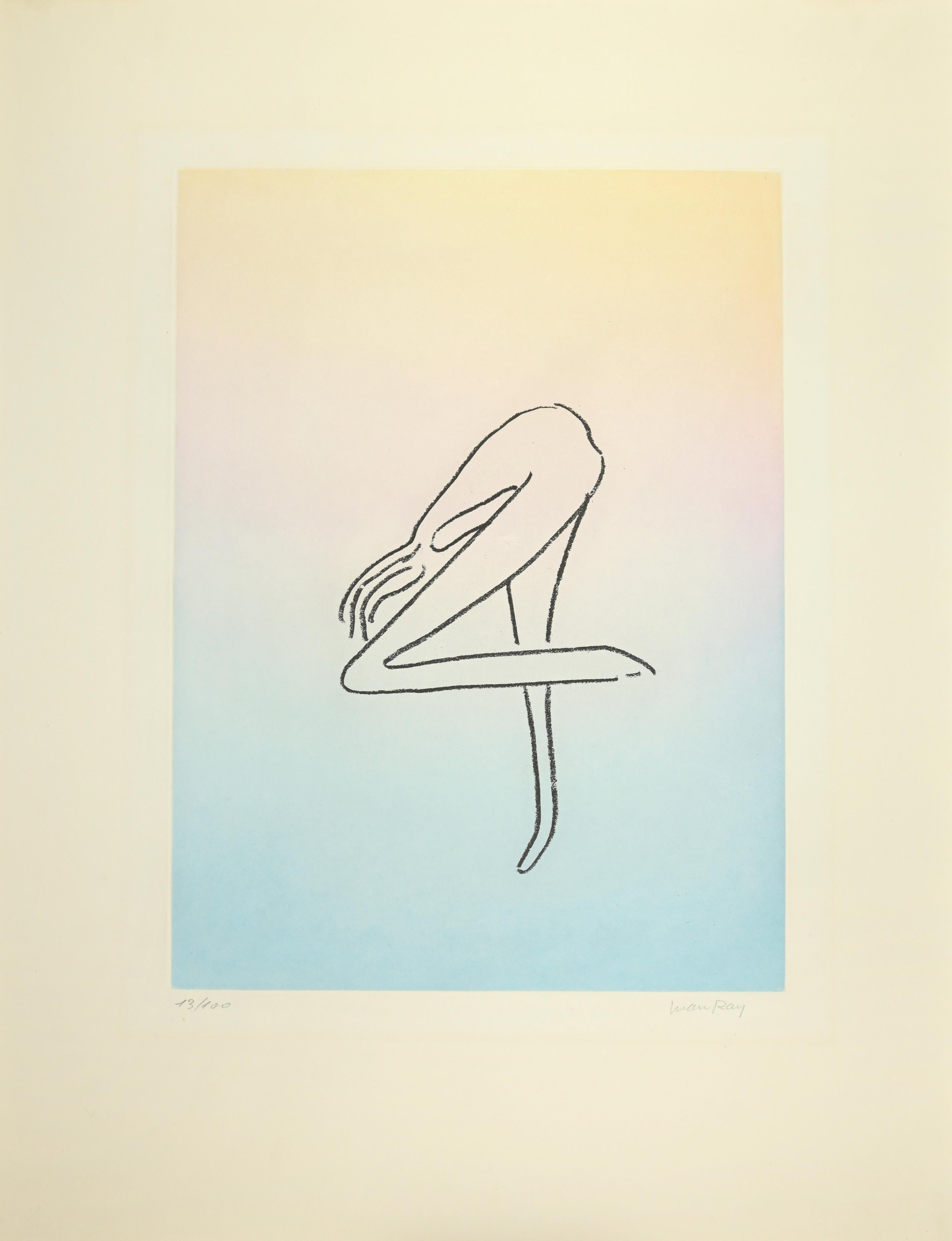 Sans titre est une œuvre d'art réalisée par Man Ray (1890 - 1976) en 1970.

Gravure et aquatinte de la série Les Anatomes.

Aquatinte sur papier lana.

Signé et numéroté à la main. Édition 13/100.

Image 43 x 31,8 cm ; Feuille 66 x 50,8 cm.

Réf.