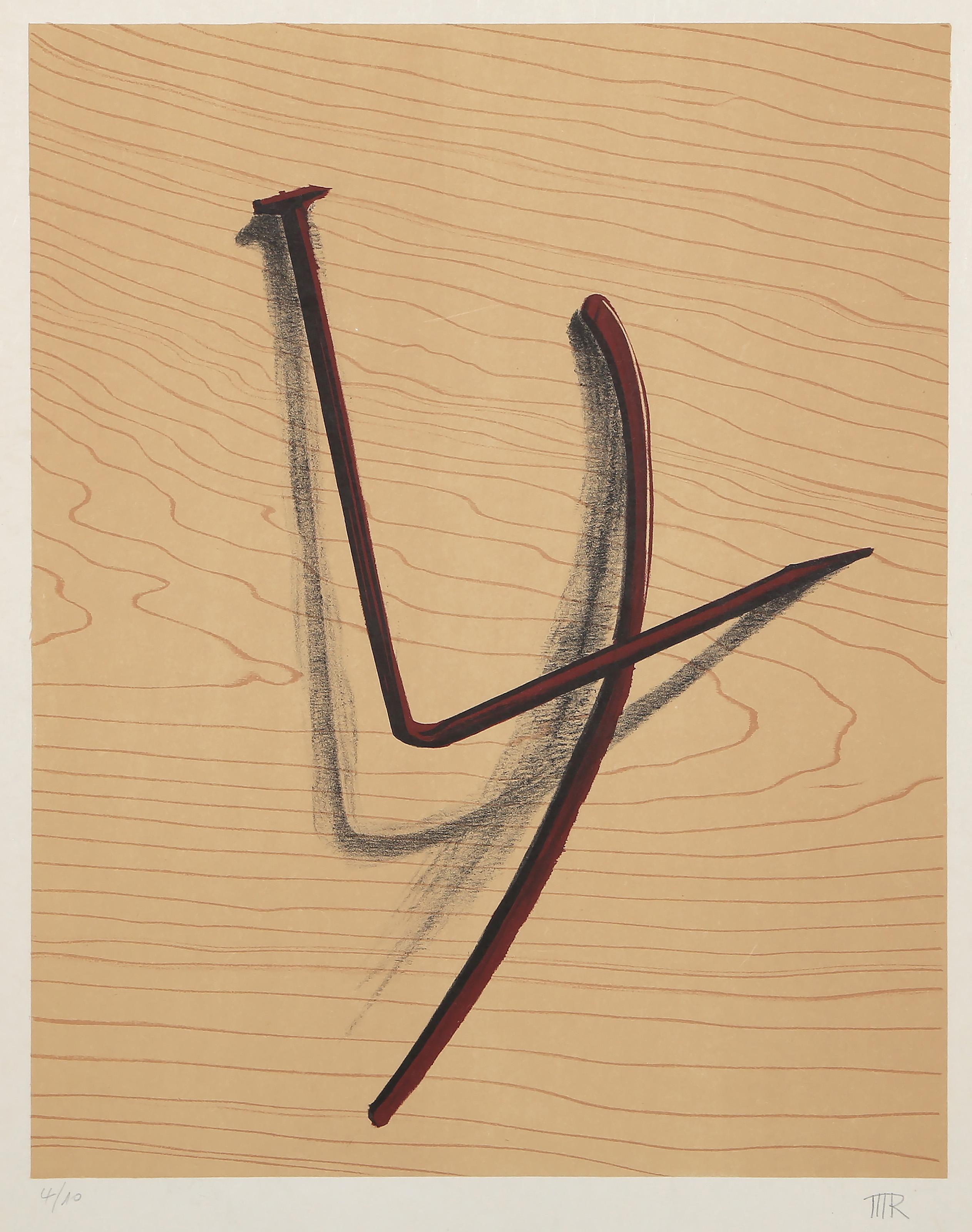Man Ray, American (1890 - 1976) - Untitled (Nails), Portfolio:  L'Emerveille Marveilleux, Hommage a Joan Miro, Year:  1973, Medium:  Lithograph on Japon, signed and numbered in pencil, Edition:  4/10, Image Size:  20 x 16 inches, Size:  25.25 x