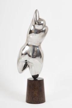 Herma Hermaphrodyte, by Man Ray, Sculpture, Silver Aluminium, 1970's, Nude
