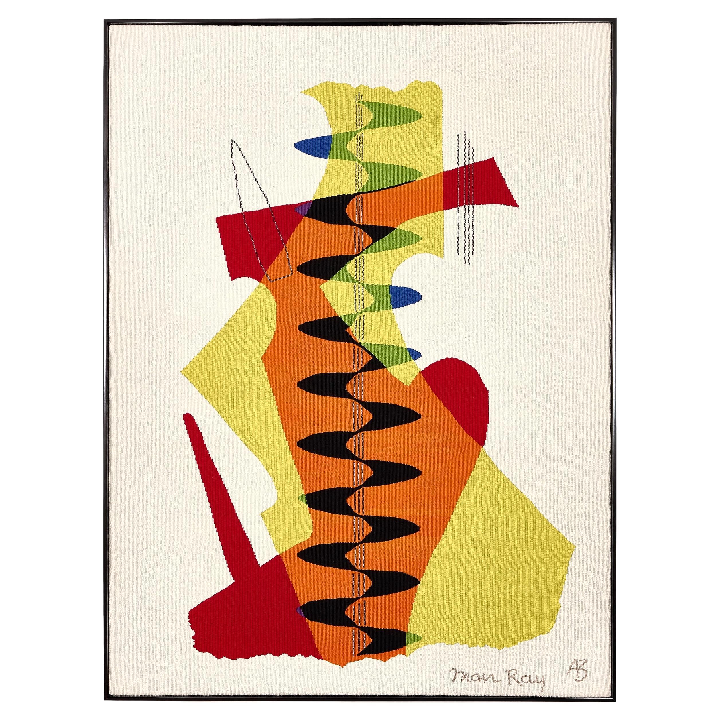 Man Ray "The meeting" - French Wool Tapestry For Sale
