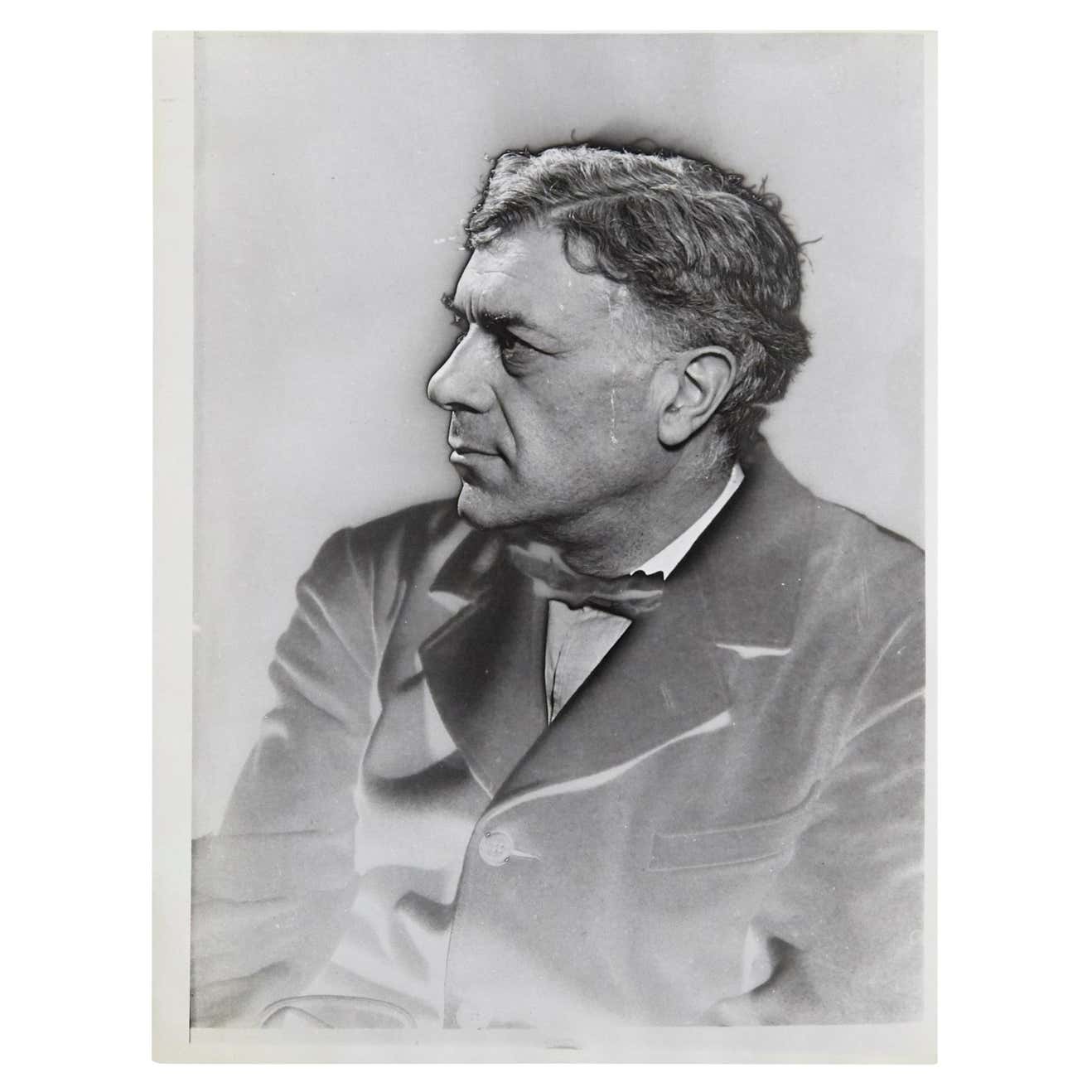 Man Rays Solarisiertes B&W-Porträt von Georges Braque, posthumer Druck 1977 im Angebot