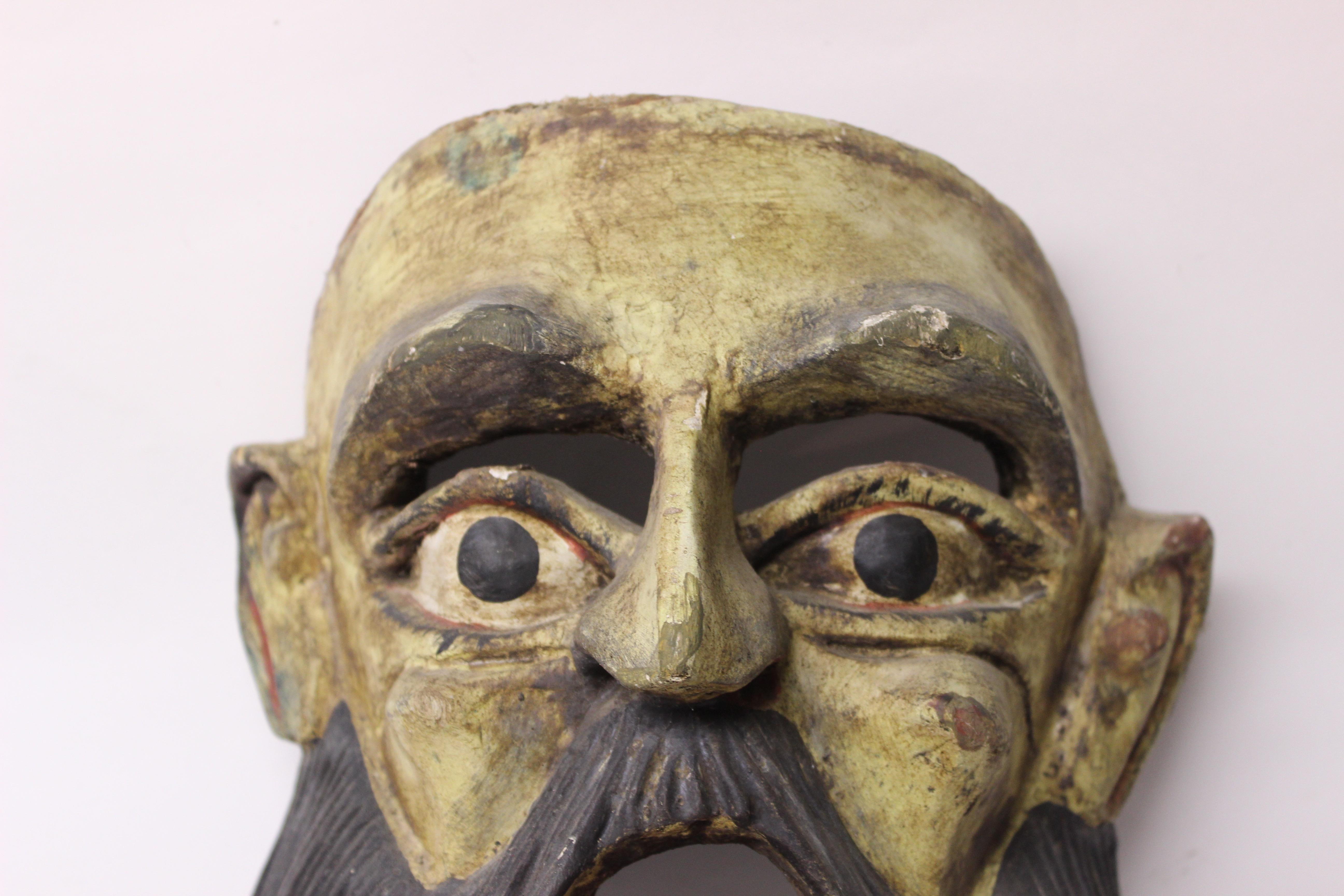 Man Reptile Wood Mask In Good Condition In East Hampton, NY