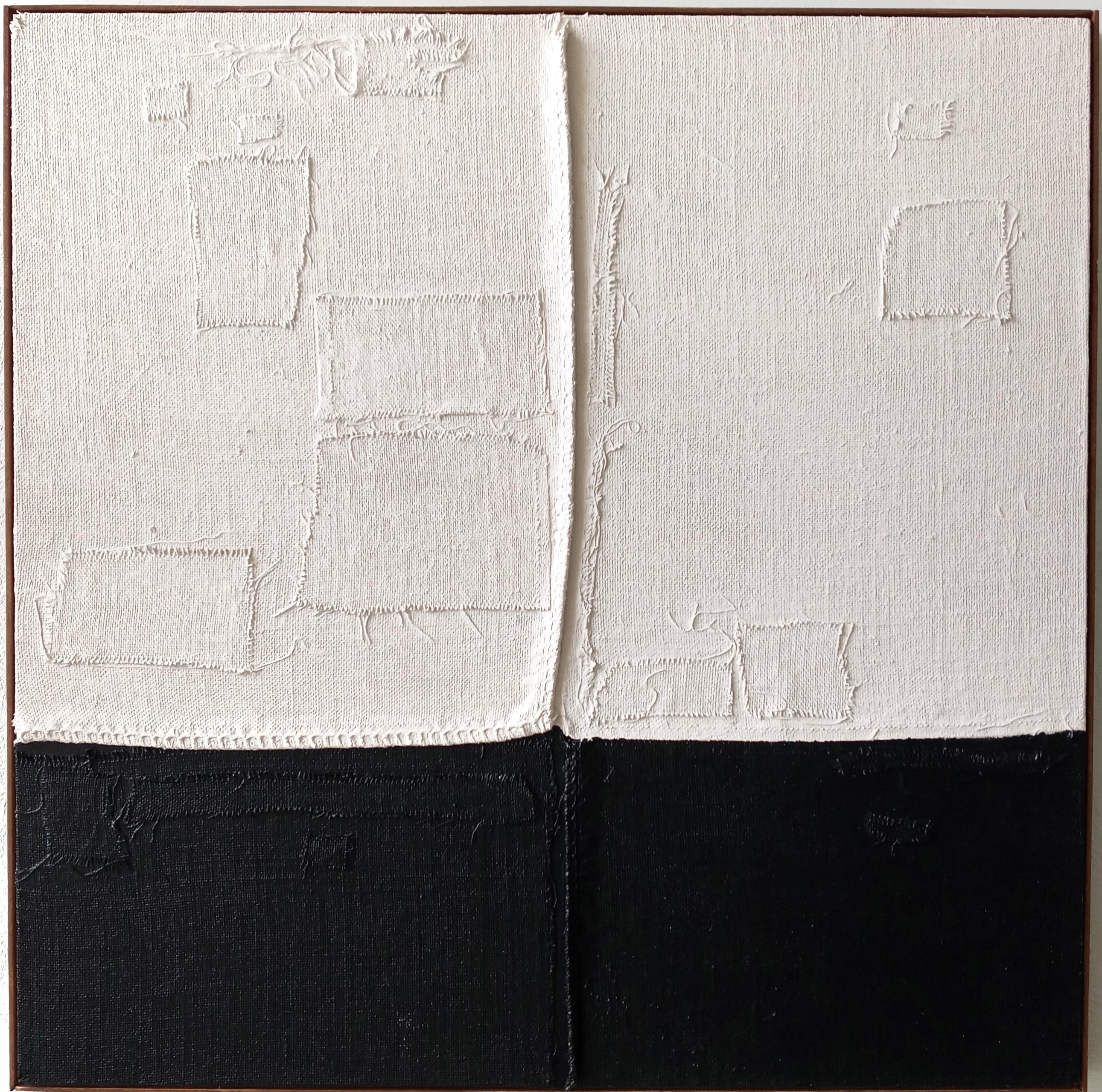 Man Shall Not Live by Bread Alone (2021)
Acrylic and gesso on jute coffee sacks on wood panel
110 x 110cm

Education
MA Fine Art, Chelsea College of Art, London (2015/16)
Solo Exhibitions
Scratchcard Paintings, Oliver Spencer - London, July