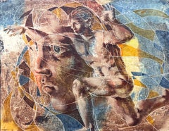 "Uomo, due volte raccontato", importante dipinto di Erni con nudo maschile e profilo, 1965