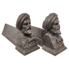 Antique Man with a Turban, Andirons / Fire Dogs