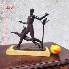 Mann mit Antilope, H23 cm, Bronze, 20. Jahrhundert