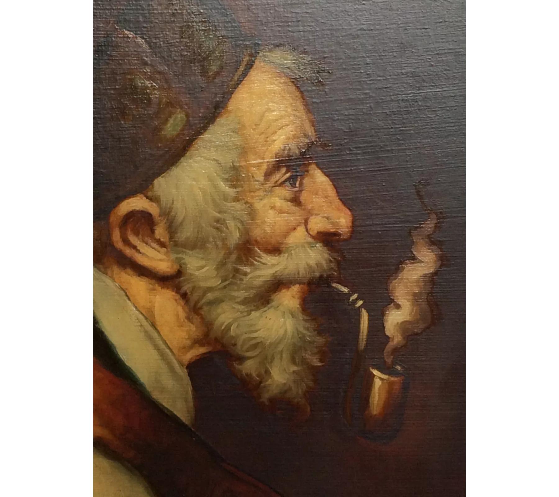 Hollywood Regency Man with Beard and His Pipe of Oller