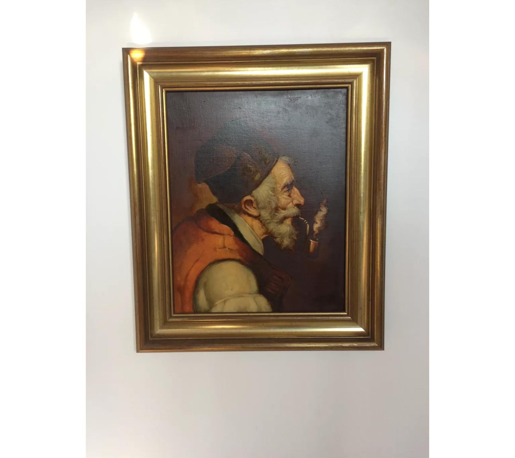 Man with Beard and His Pipe of Oller In Good Condition For Sale In BARCELONA, ES