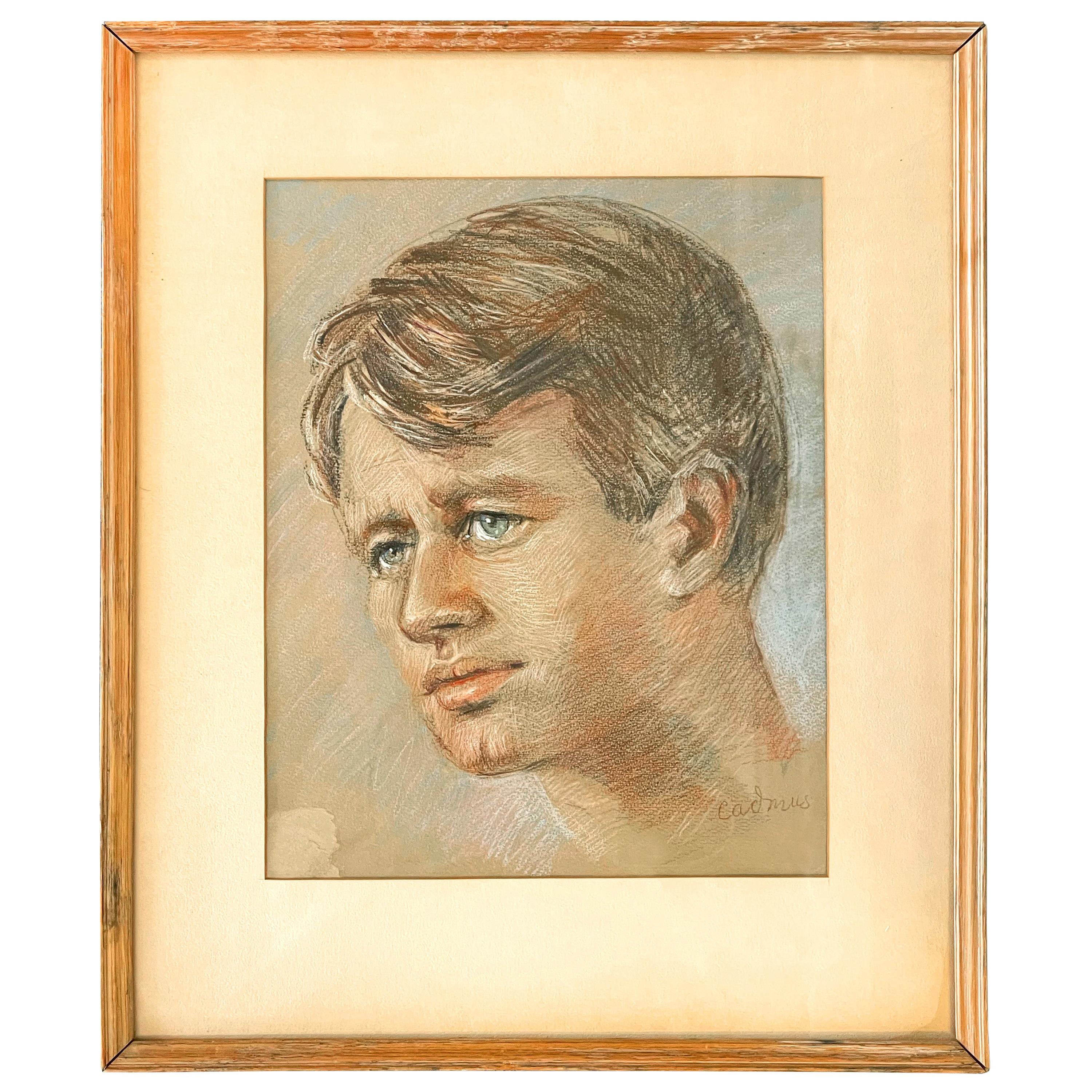 "Man with Blue Eyes, " Portrait by Paul Cadmus, Possibly of Robert F. Kennedy For Sale