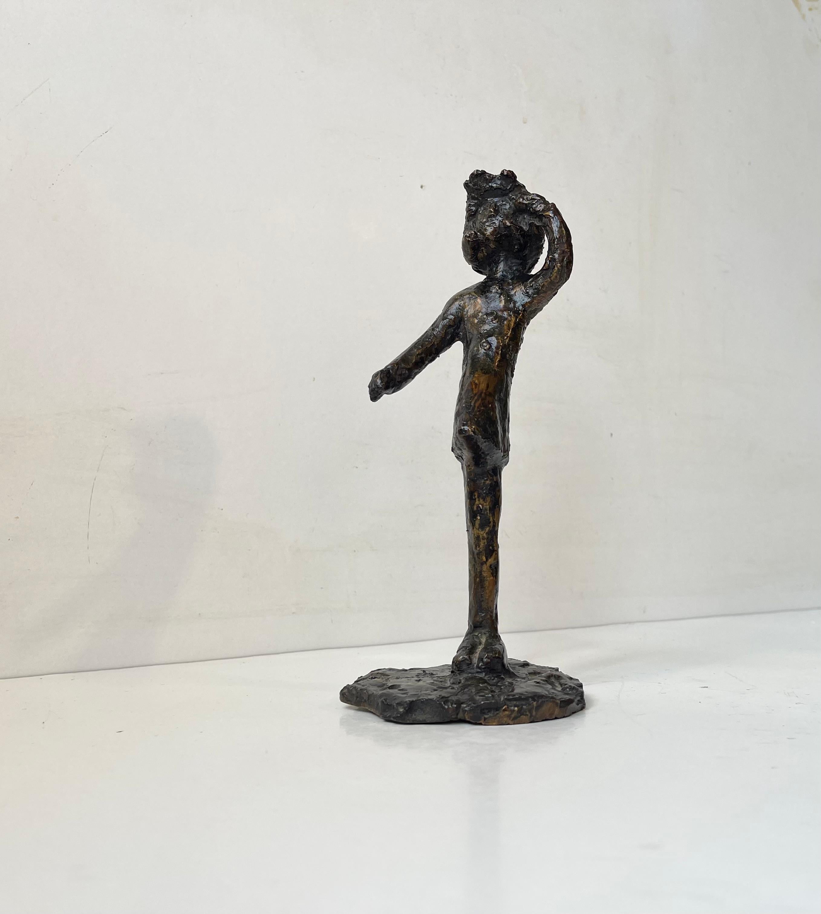 Modern 'Man with Boner' - Scandinavian Brutalist Art Sculpture in Bronze For Sale
