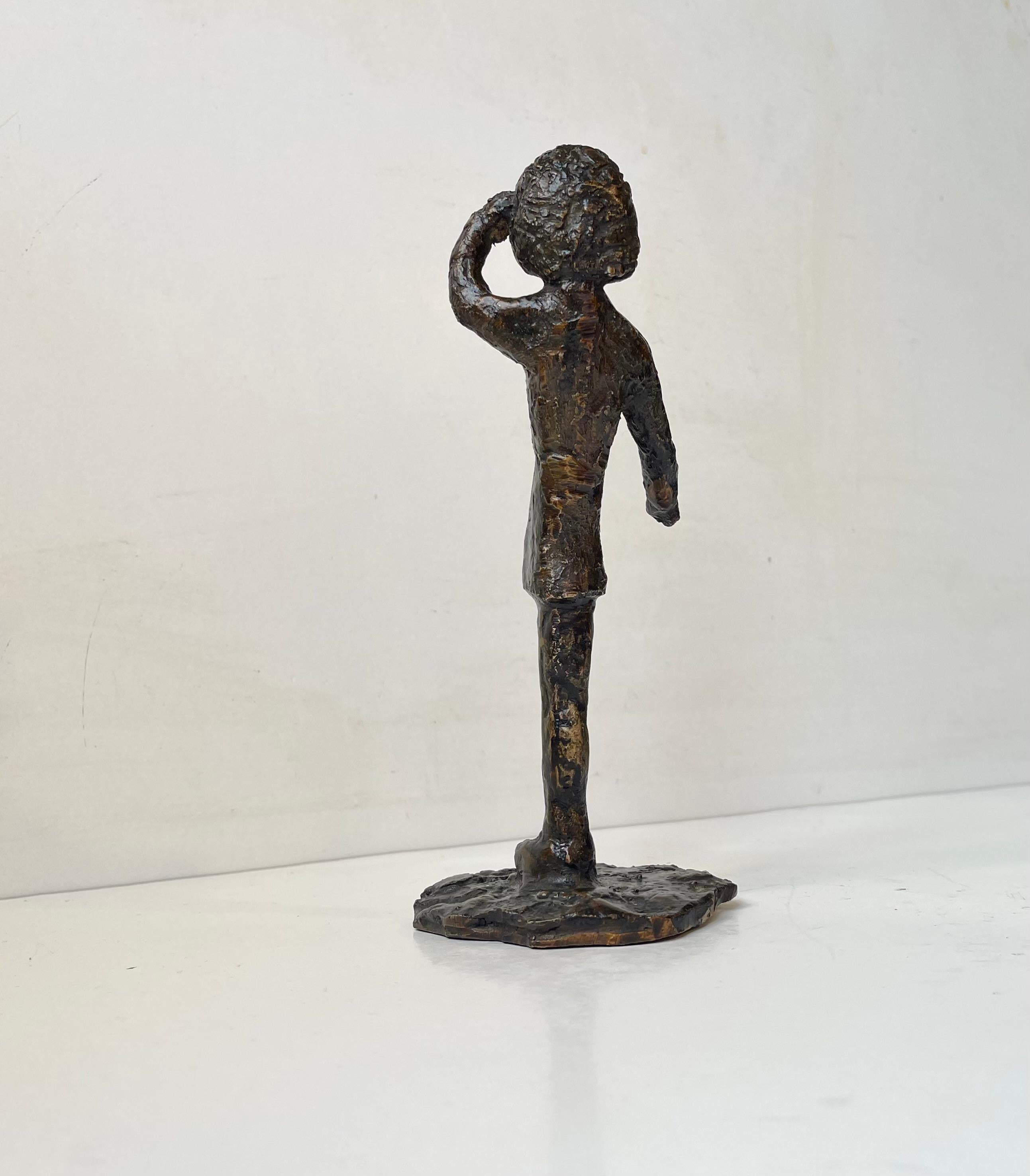 'Man with Boner' - Scandinavian Brutalist Art Sculpture in Bronze In Good Condition For Sale In Esbjerg, DK