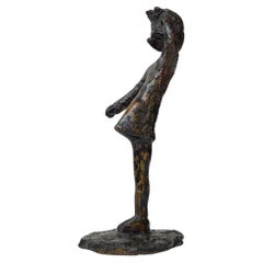 'Man with Boner' - Scandinavian Brutalist Art Sculpture in Bronze