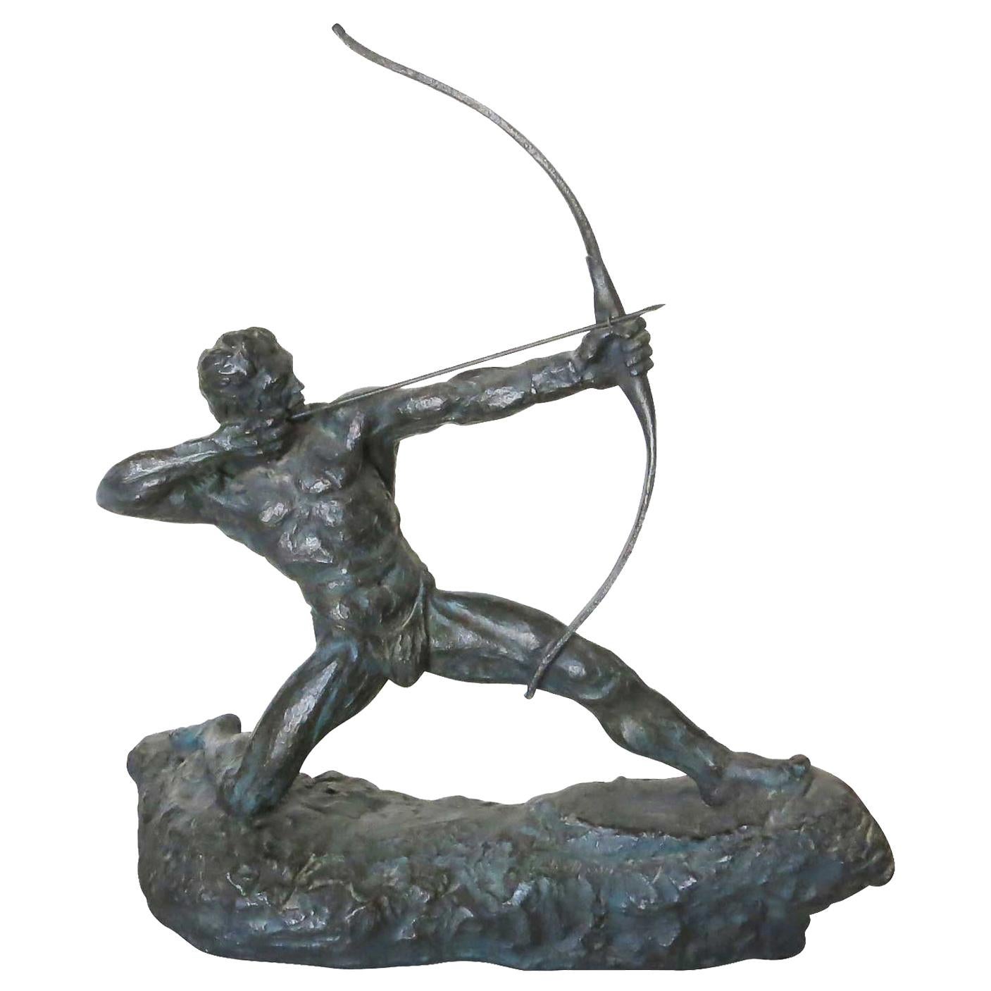 "Man with Bow" Archer Sculpture by Thomas Holland