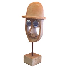 „Man with Bowler Hat“ Steingut-Skulptur von David Gil für Bennington Pottery