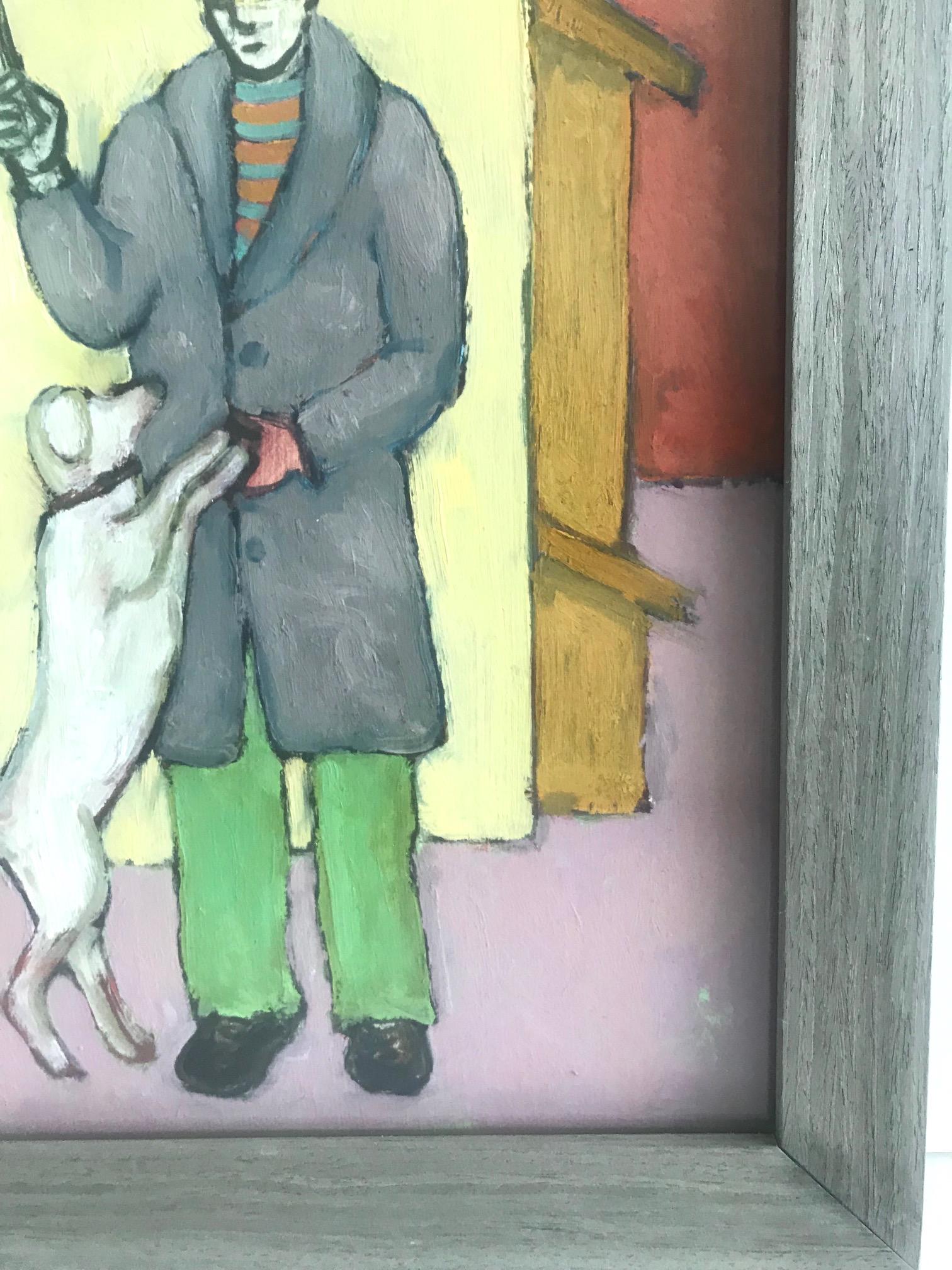 Man with Dog Oil Painting by Tom Gaines, 2003 2