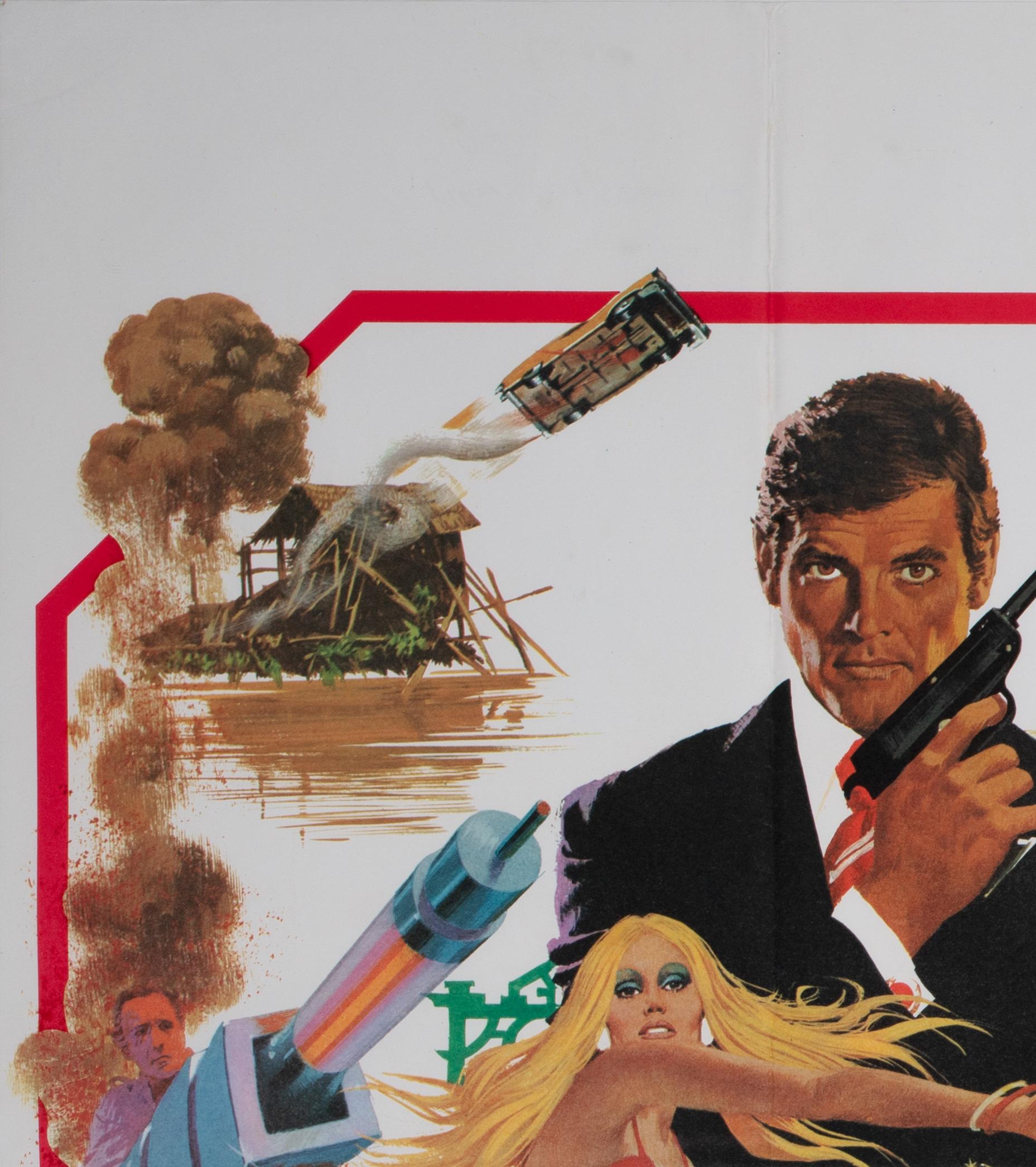 British Man with the Golden Gun 1974, James Bond, UK Film Poster, Robert McGinnis For Sale