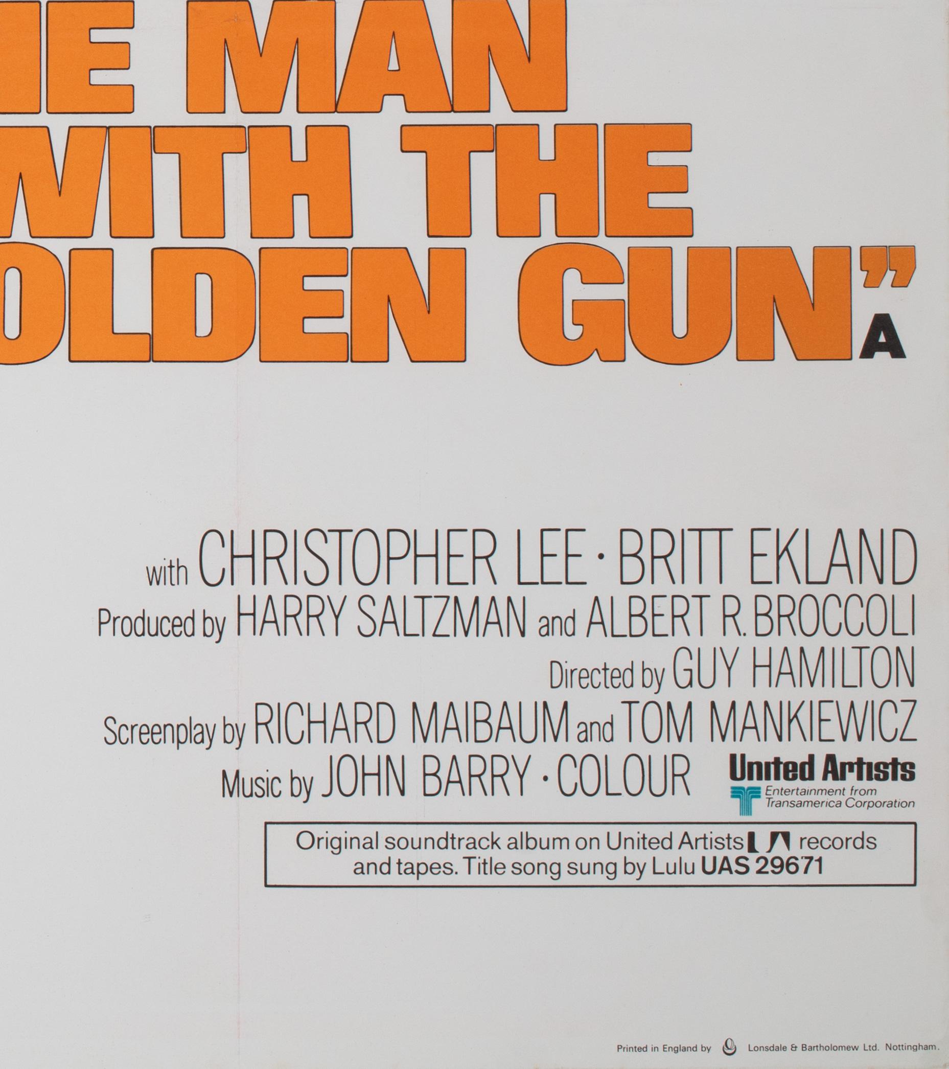 L'homme au pistolet d'or 1974, A James Bond, Affiche du film britannique, Robert The en vente 1