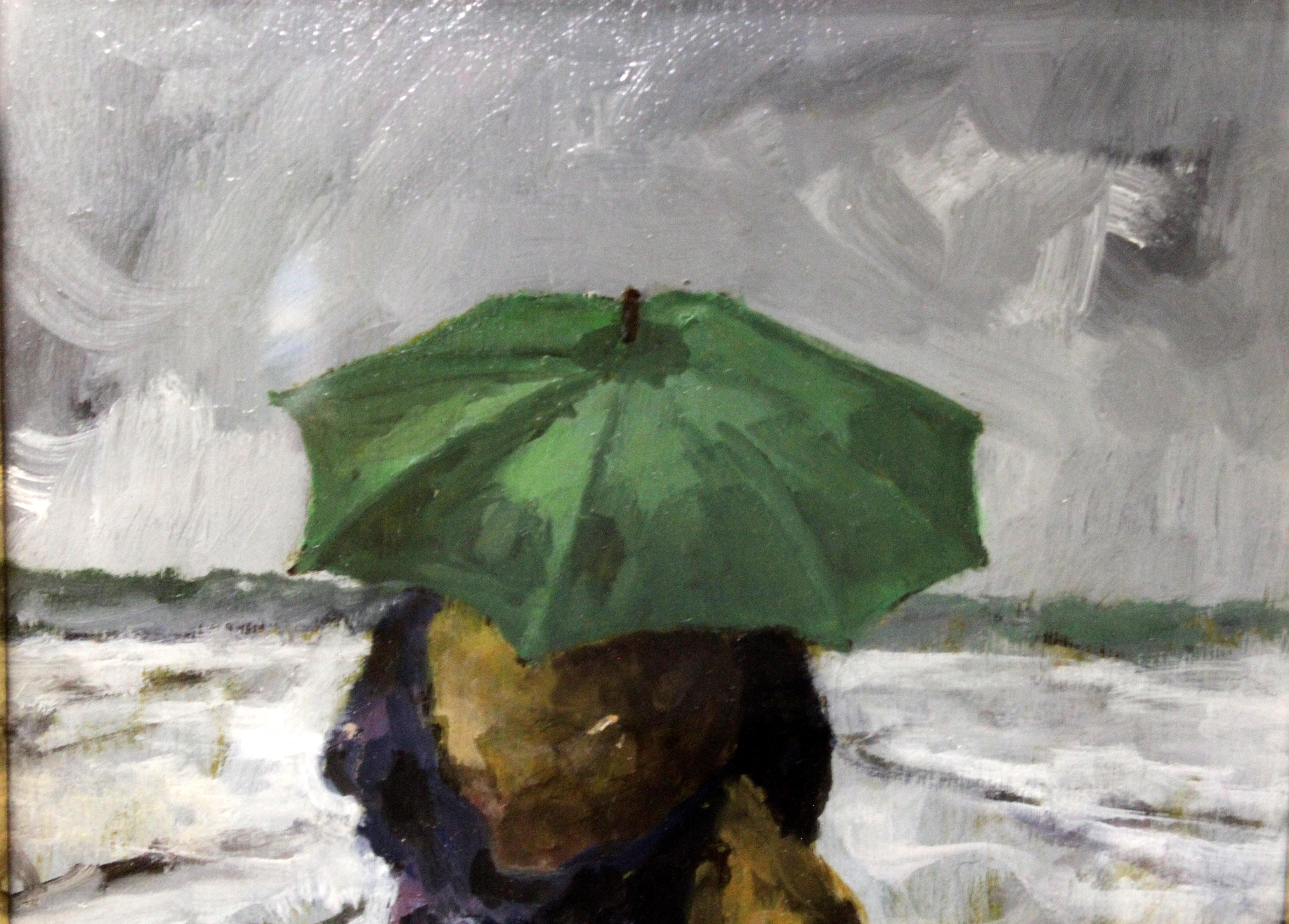 Oiled Man with Umbrella
