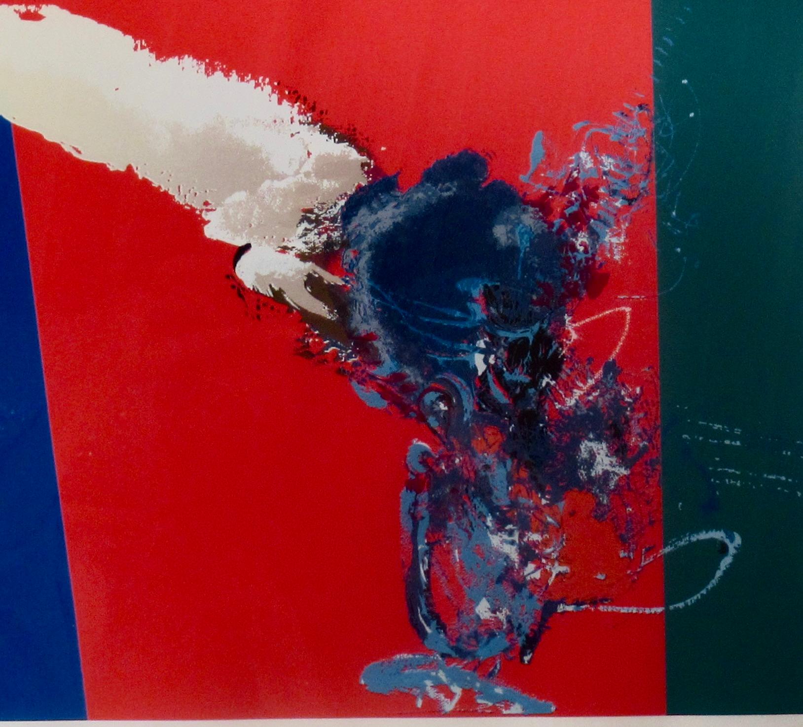 Spring Rain - Beige Abstract Print by Manabu Mabe