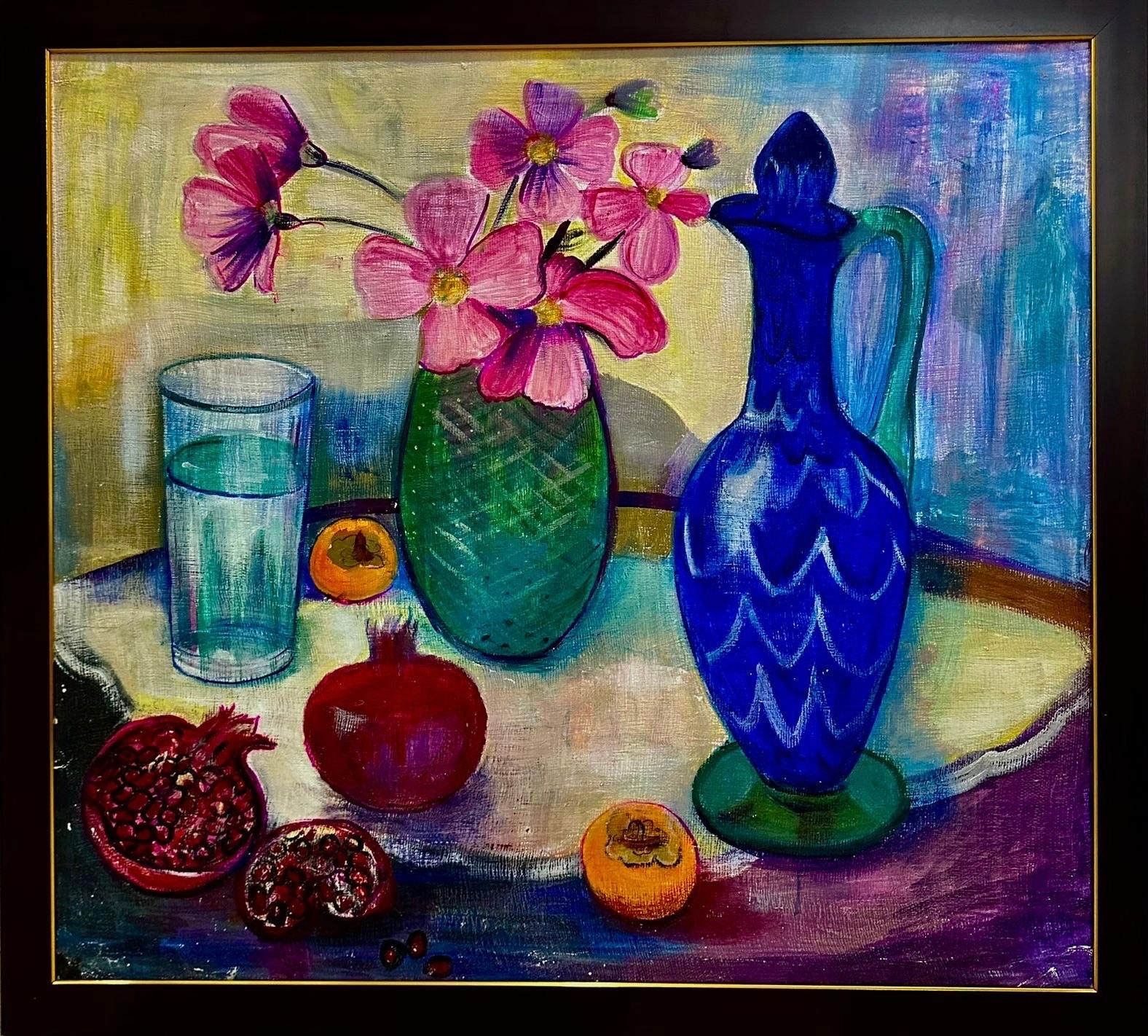Zeitgenössische georgische Kunst von Manana Eloshvili - Stillleben mit Blumen