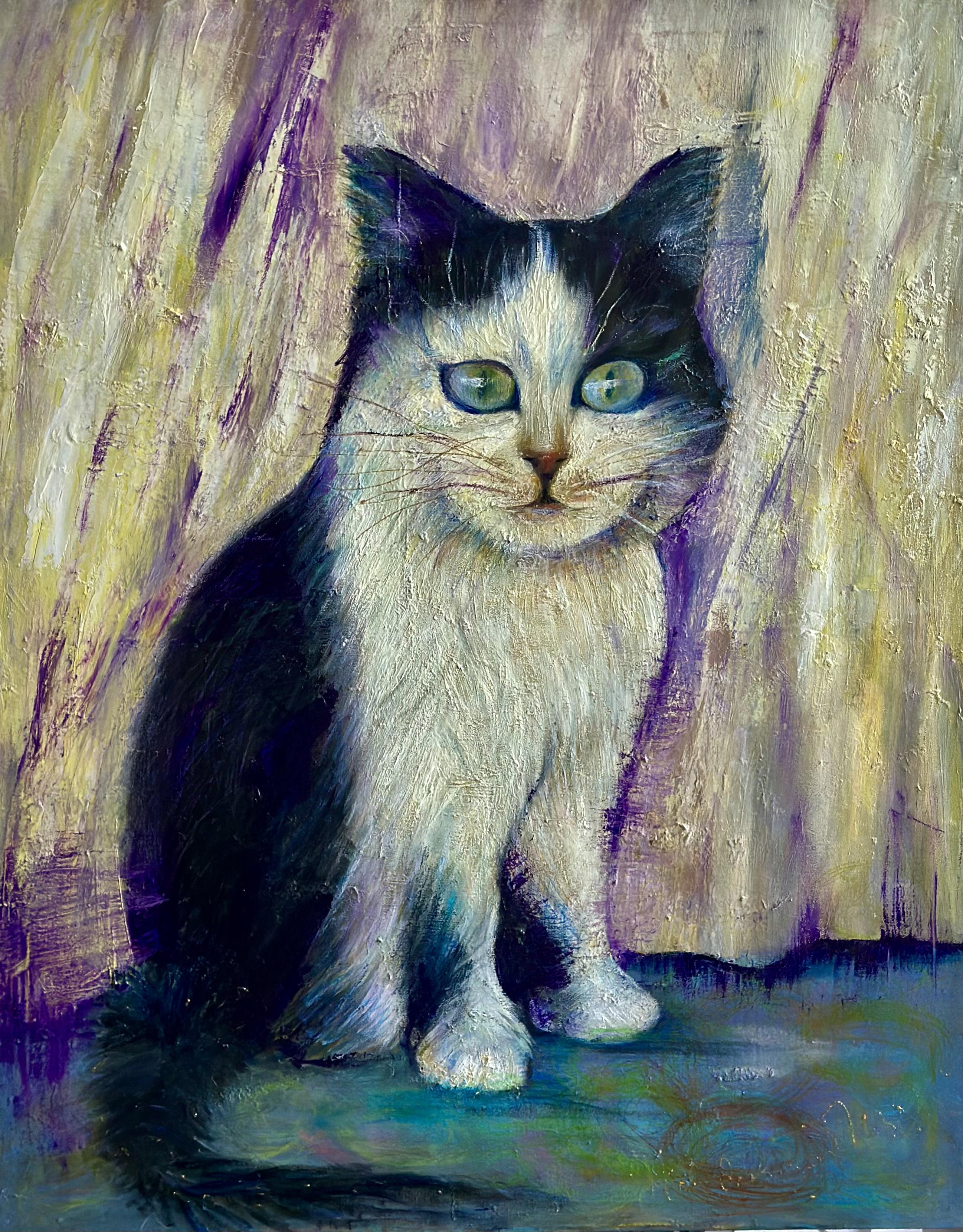 Zeitgenössische georgische Kunst von Manana Eloshvili - Die Katze