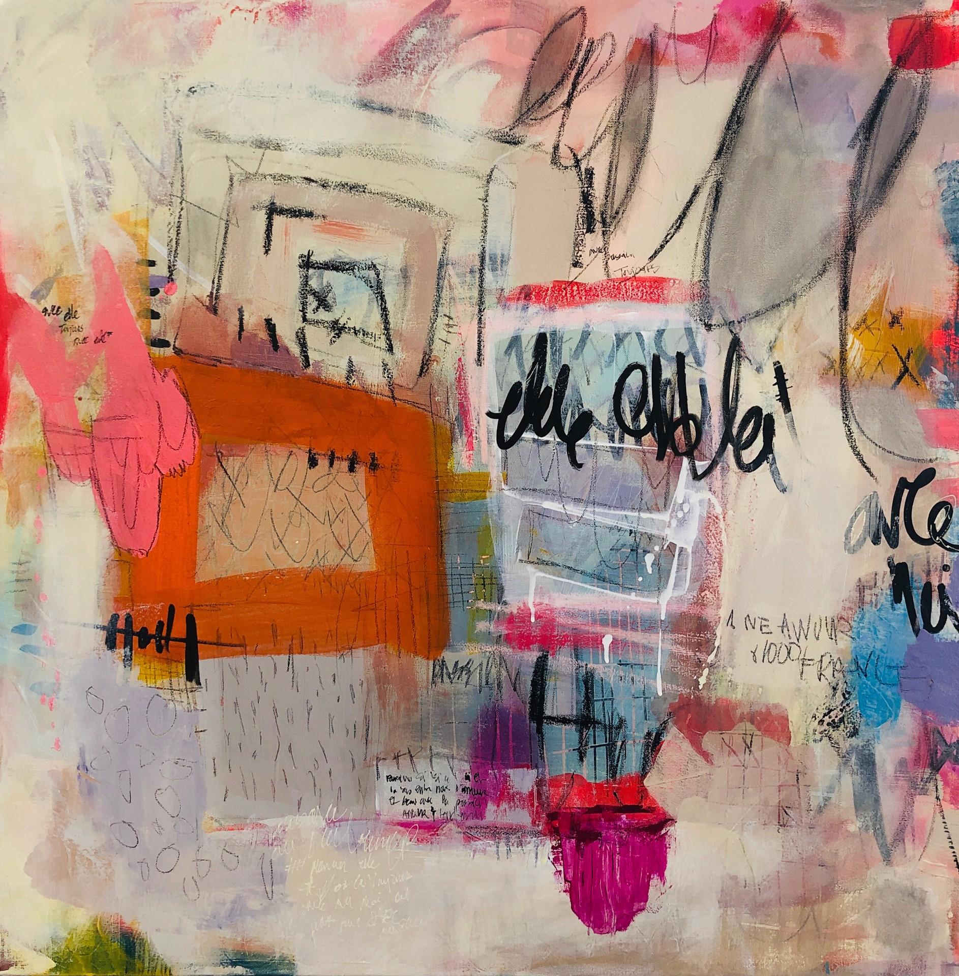 Elle - Mixed Media Art by Manaz Mostamandy