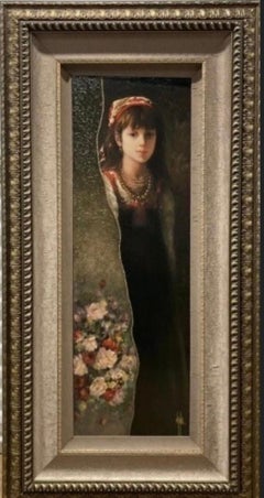 Vintage “Girl with flowers”
