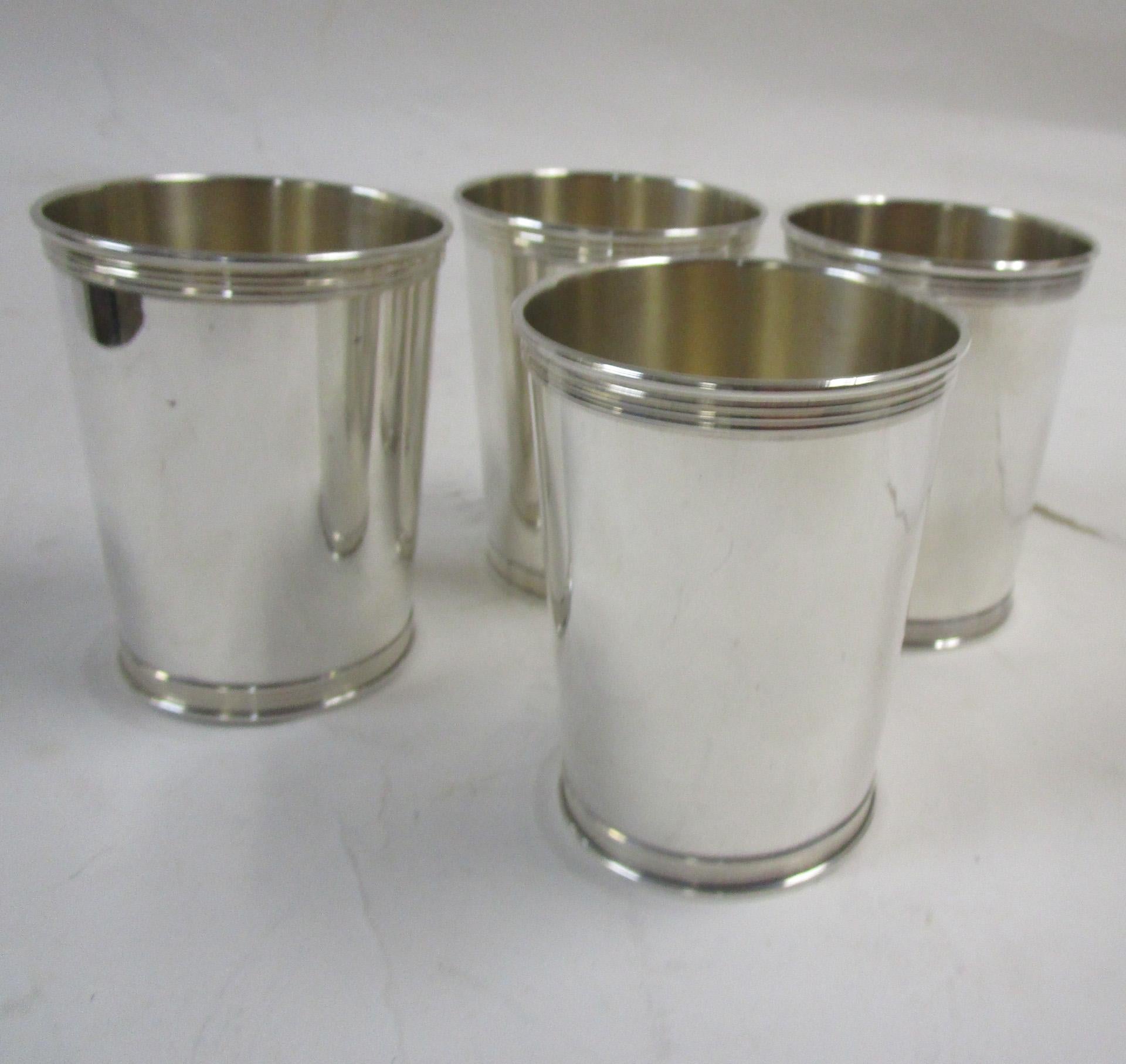 Manchester Silver Co. Set of 4 Mint Julep Cups, Mid-20th Century 3