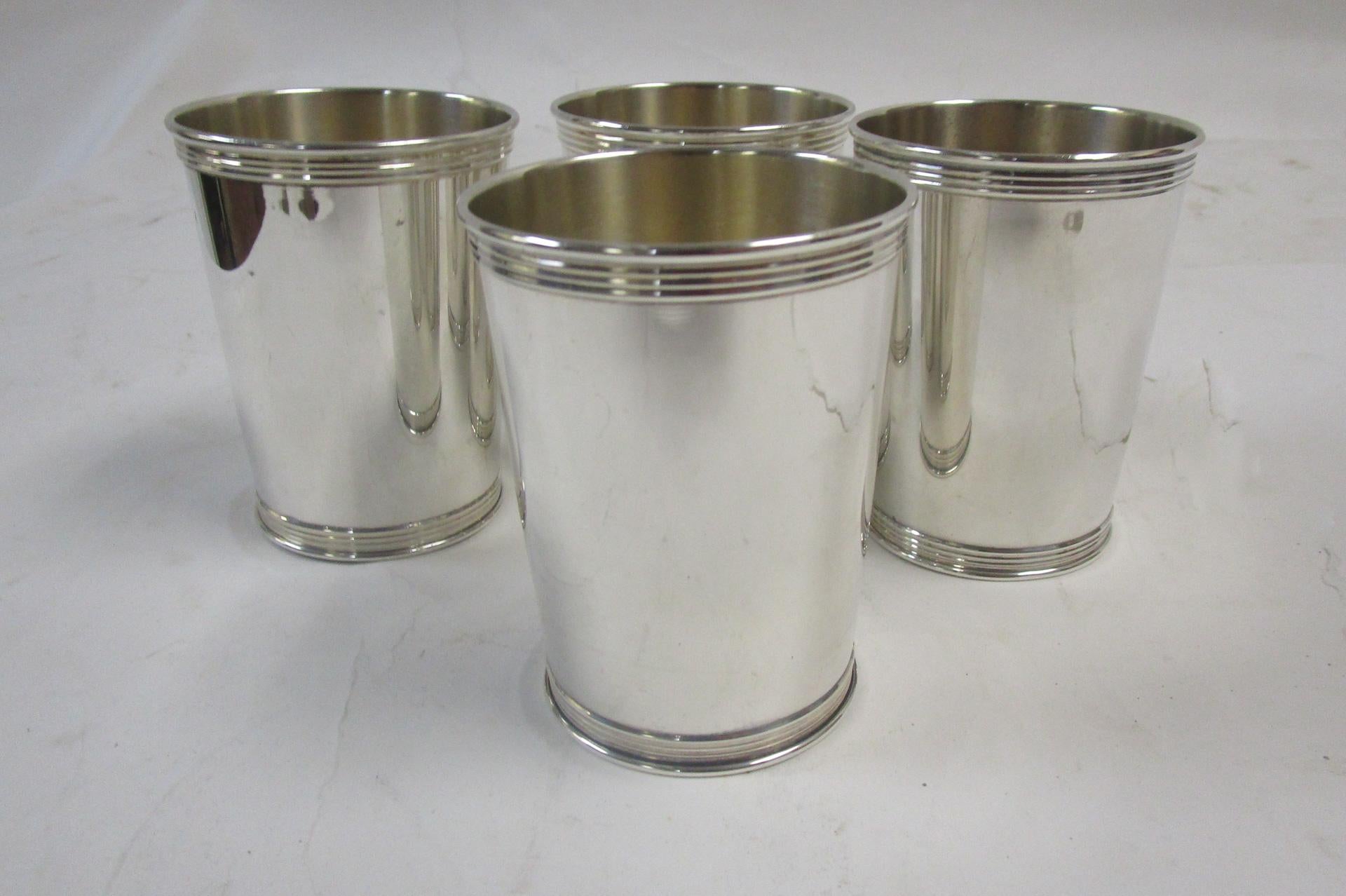 Manchester Silver Co. Set of 4 Mint Julep Cups, Mid-20th Century 2