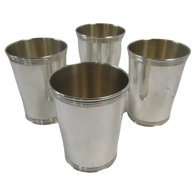Manchester Silver Co. Set of 4 Mint Julep Cups, Mid20th Century For