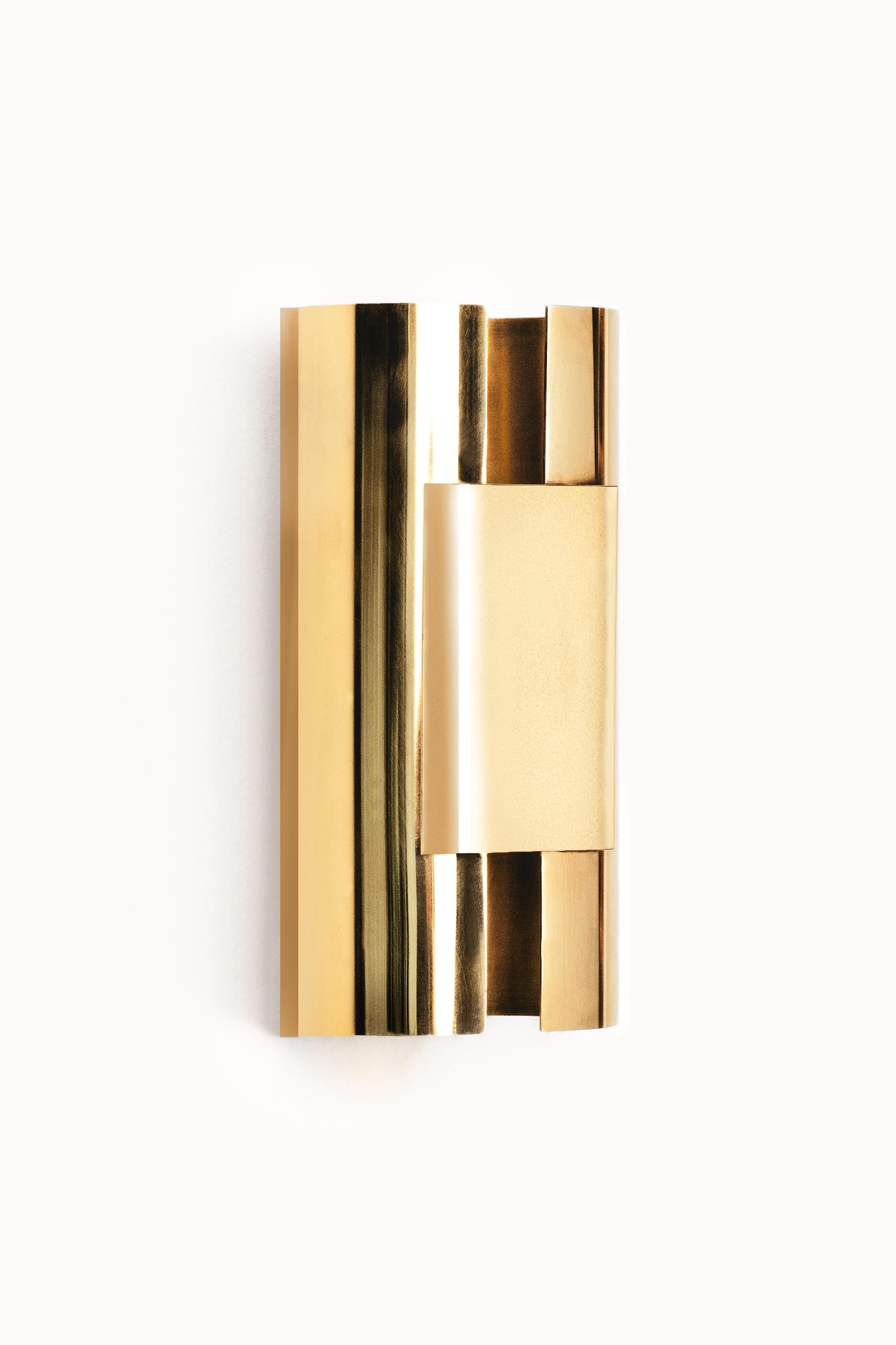 Post-Modern Contemporary Mirror Polished Brass Gold Light Sculpture by Marie Jeunet For Sale
