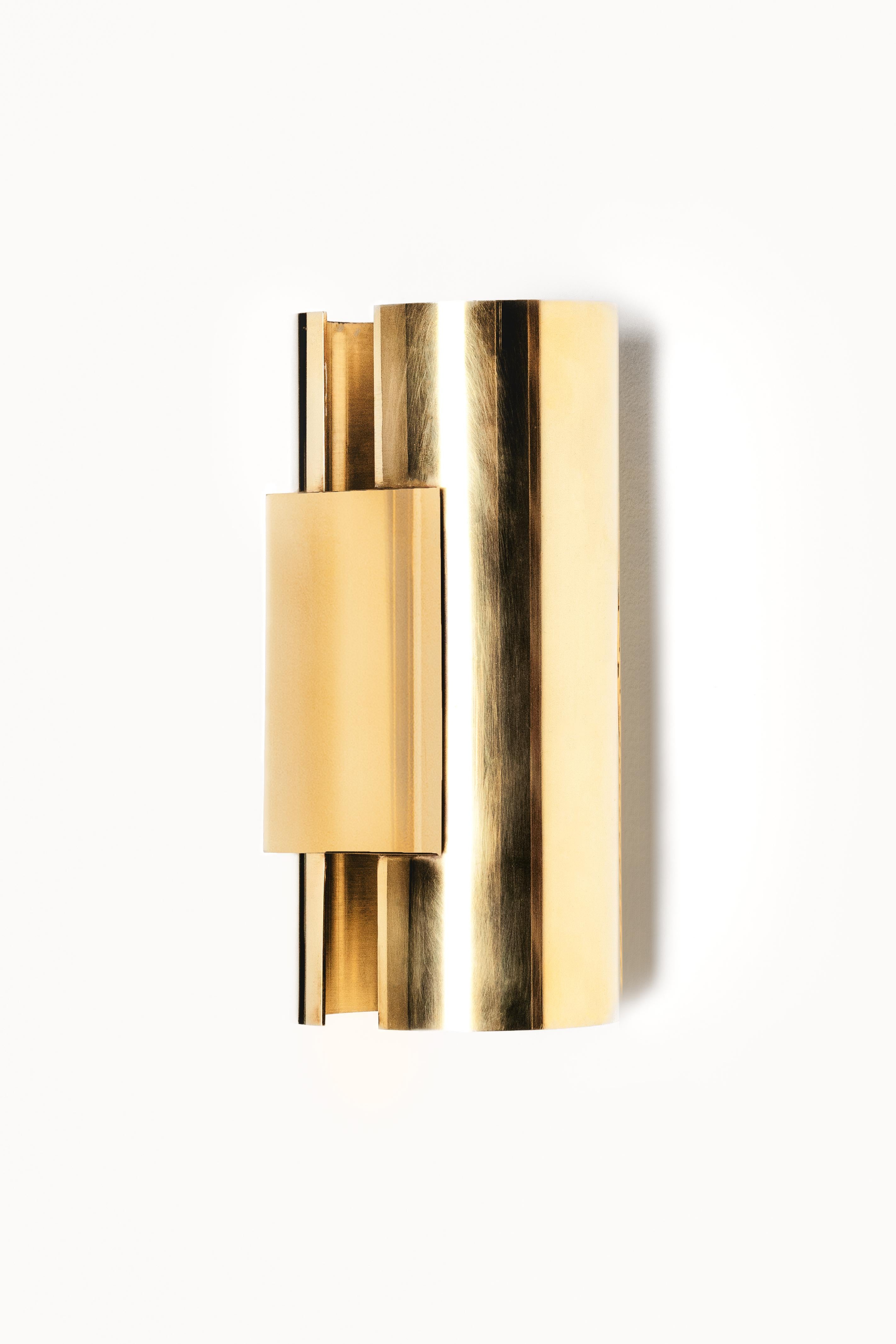French Contemporary Mirror Polished Brass Gold Light Sculpture by Marie Jeunet For Sale