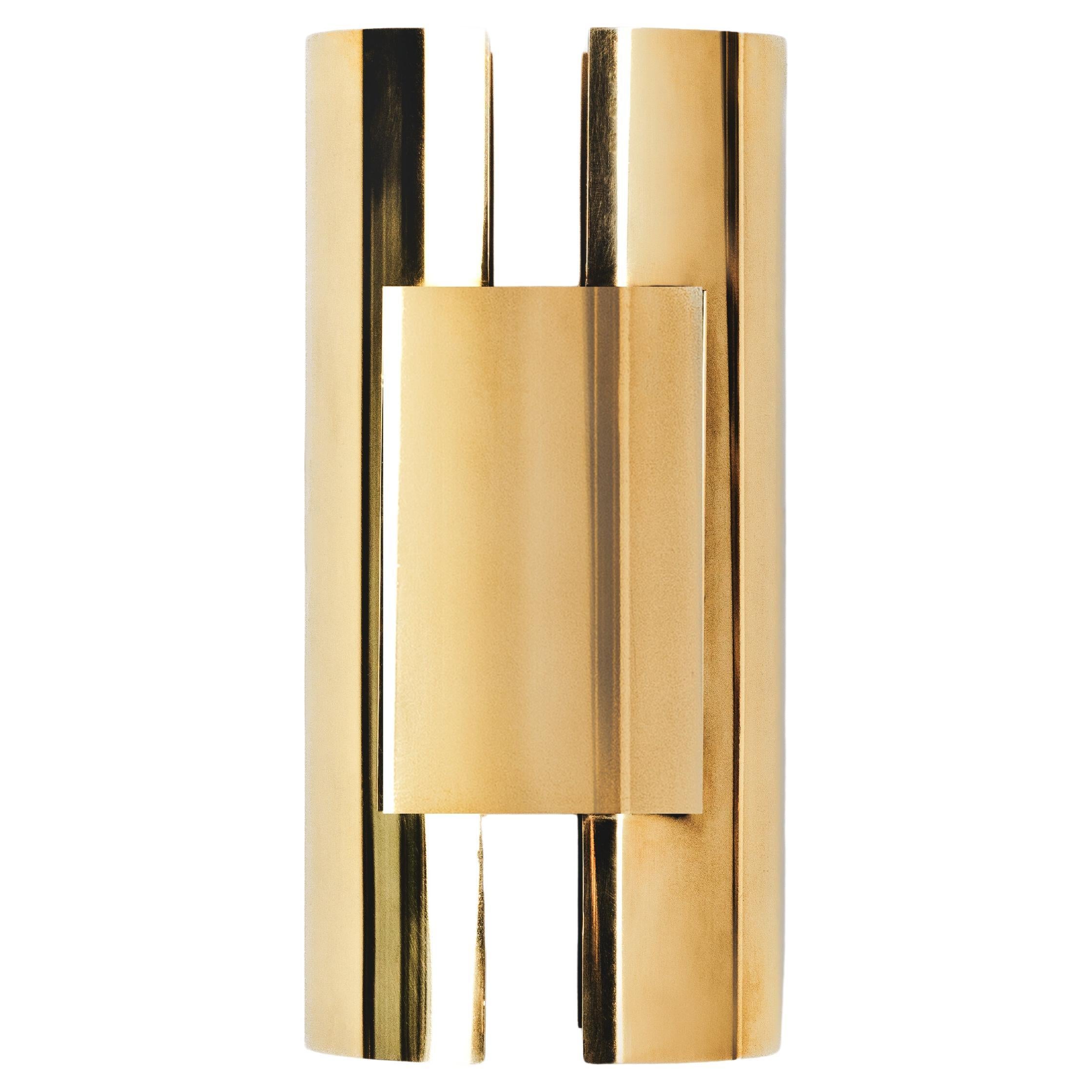 Contemporary Mirror Polished Brass Gold Light Sculpture by Marie Jeunet